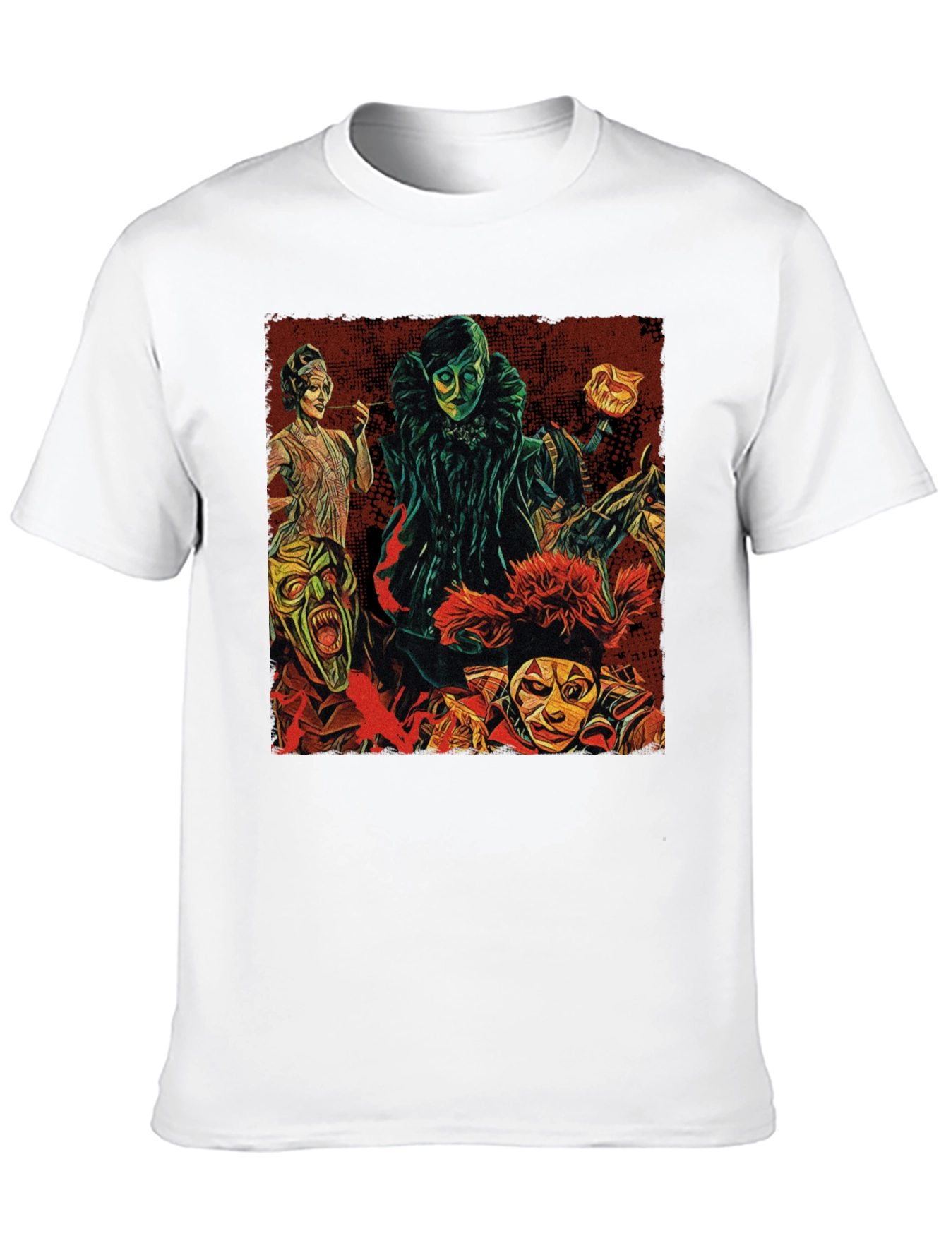 Theater Mask Graphic Tee - Bold Black Cotton