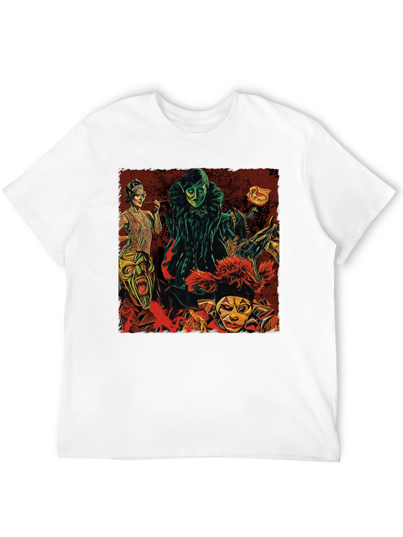 Theater Mask Graphic Tee - Bold Black Cotton