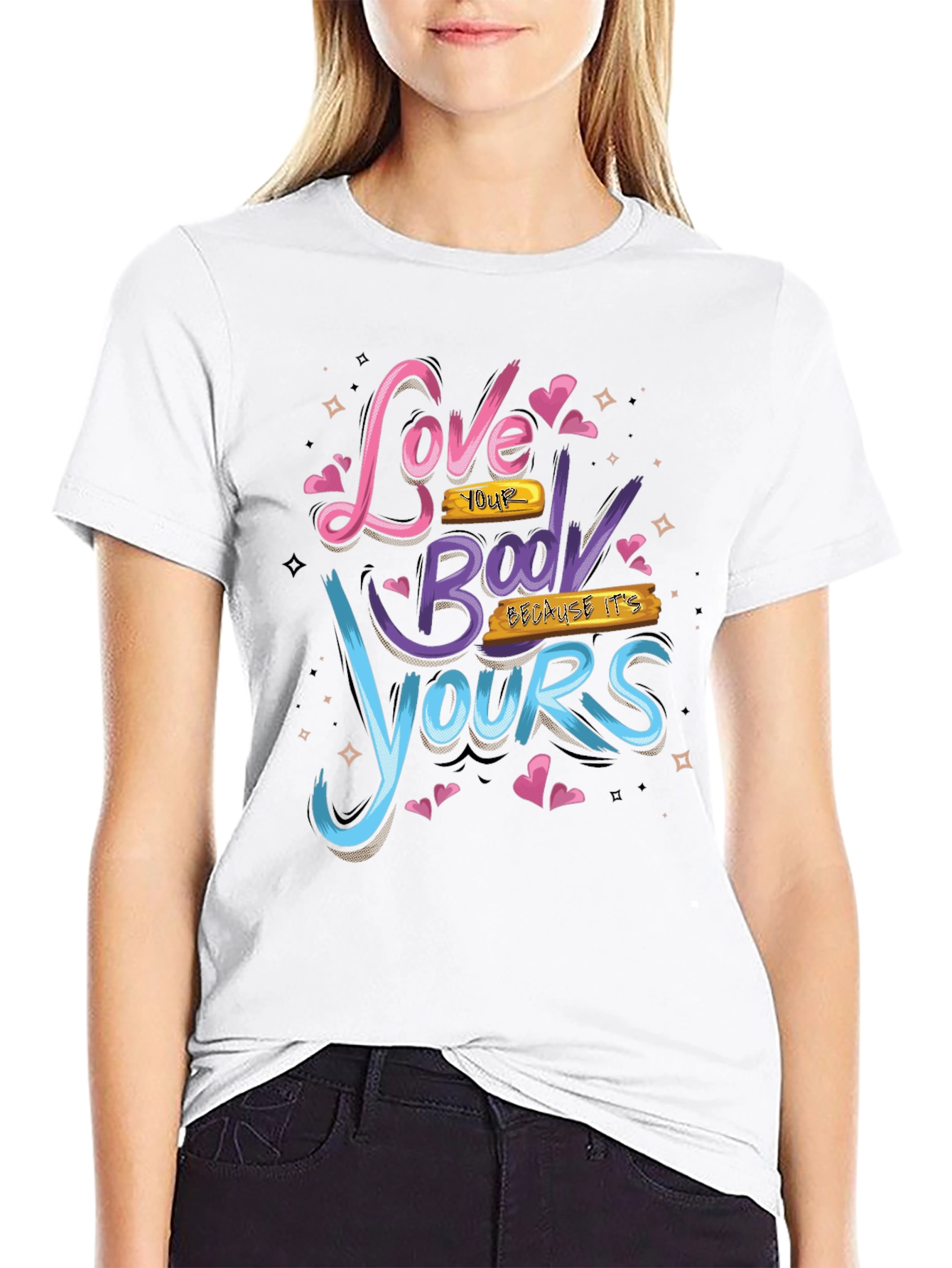 Love Your Body Graphic Tee - Positive Vibes