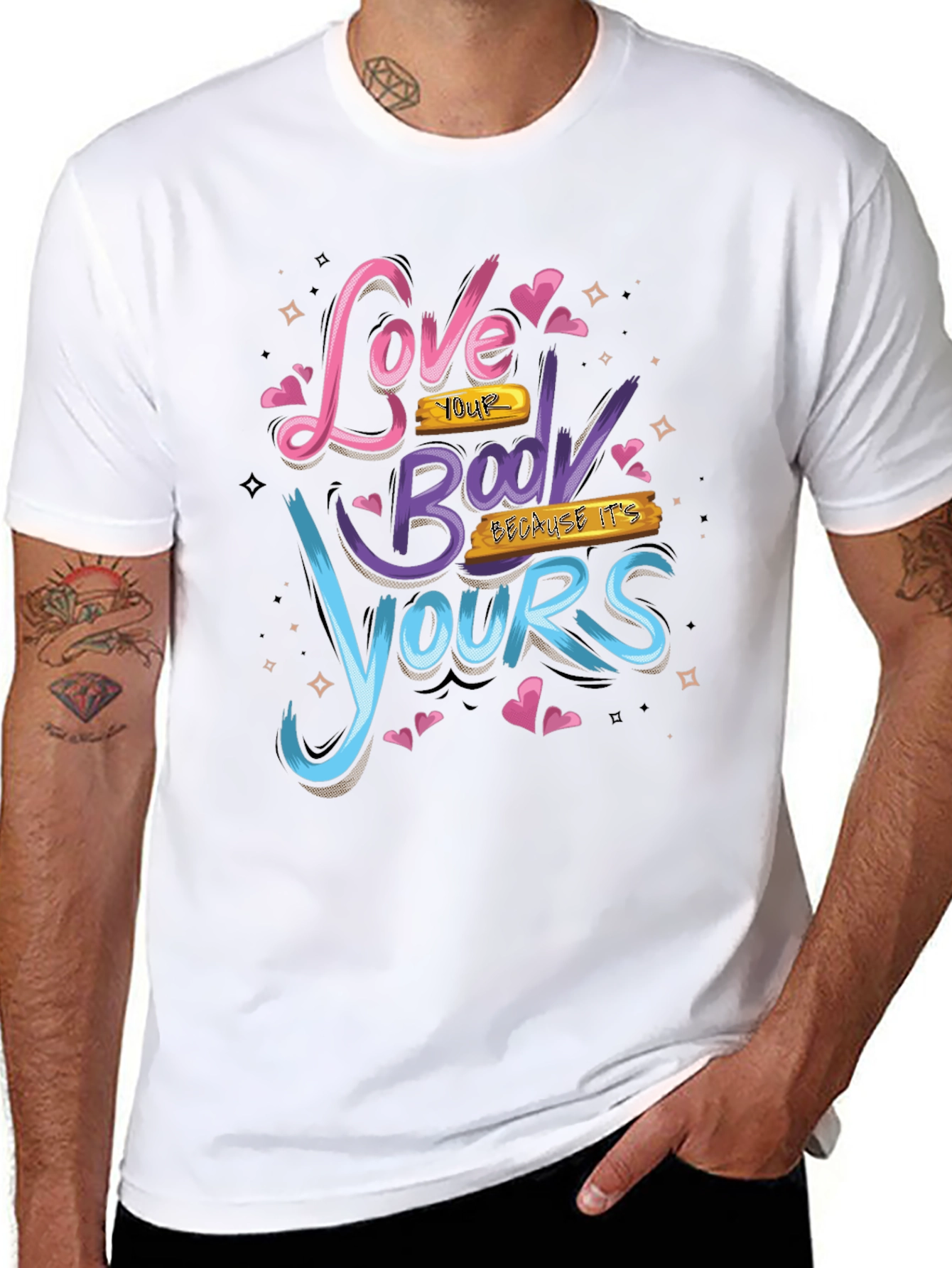 Love Your Body Graphic Tee - Positive Vibes