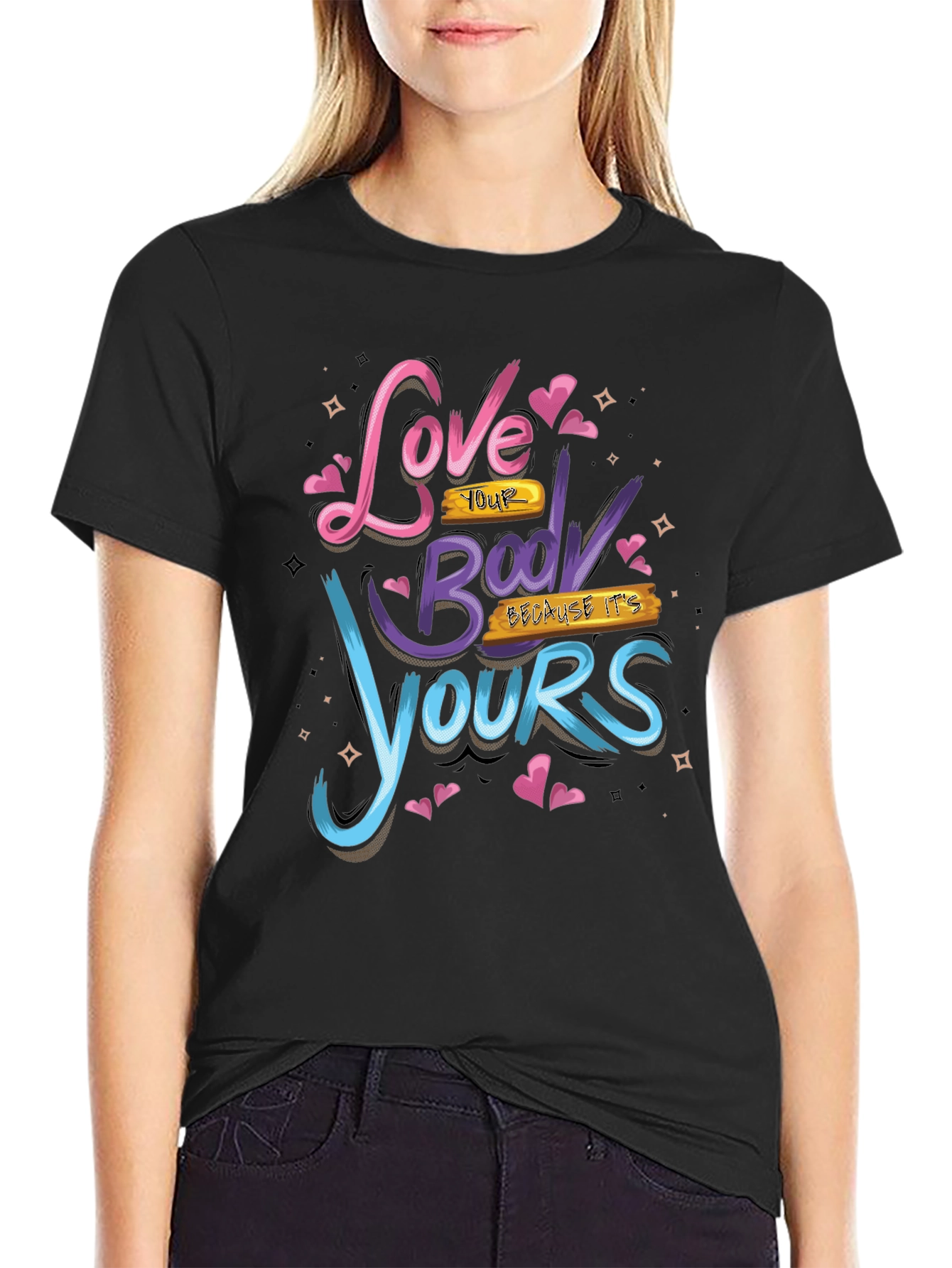 Love Your Body Graphic Tee - Positive Vibes