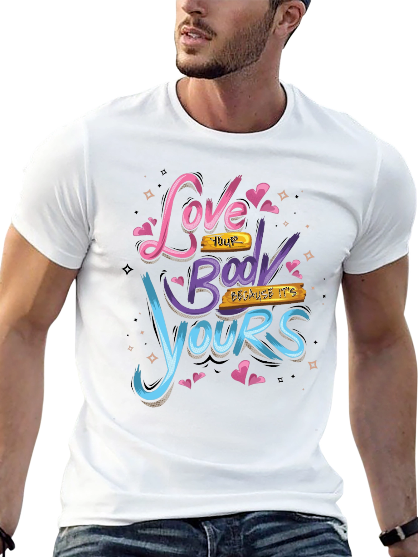 Love Your Body Graphic Tee - Positive Vibes