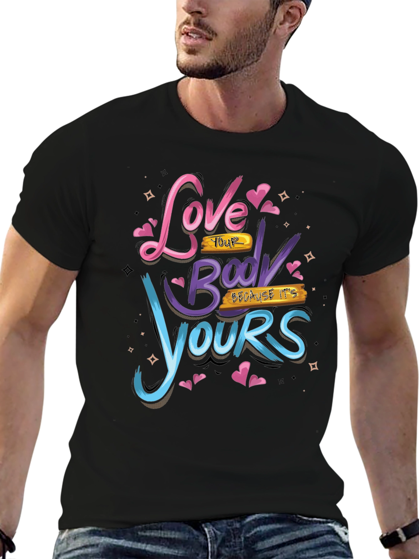 Love Your Body Graphic Tee - Positive Vibes
