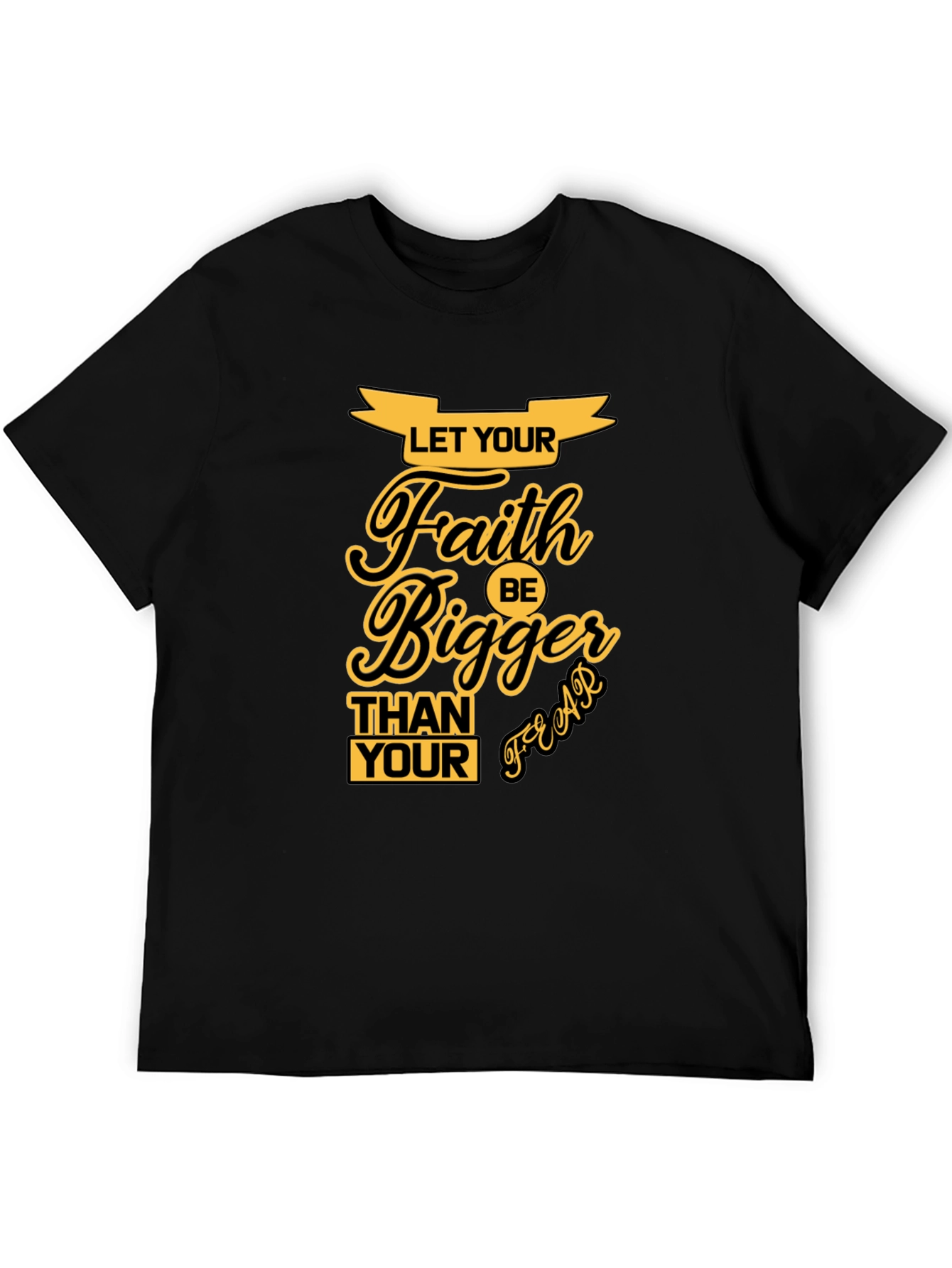 Faith Over Fear Black Graphic T-Shirt