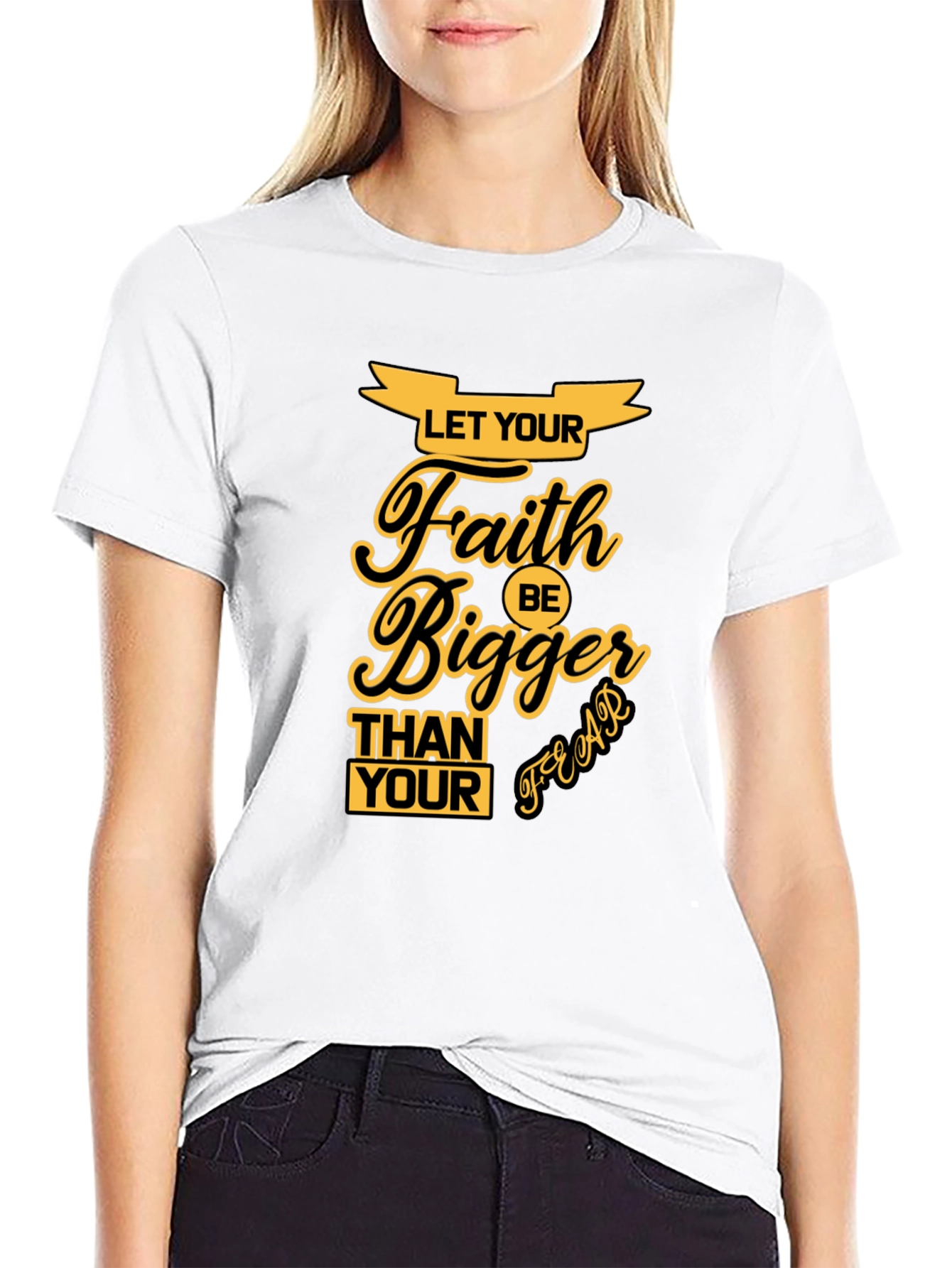 Faith Over Fear Black Graphic T-Shirt