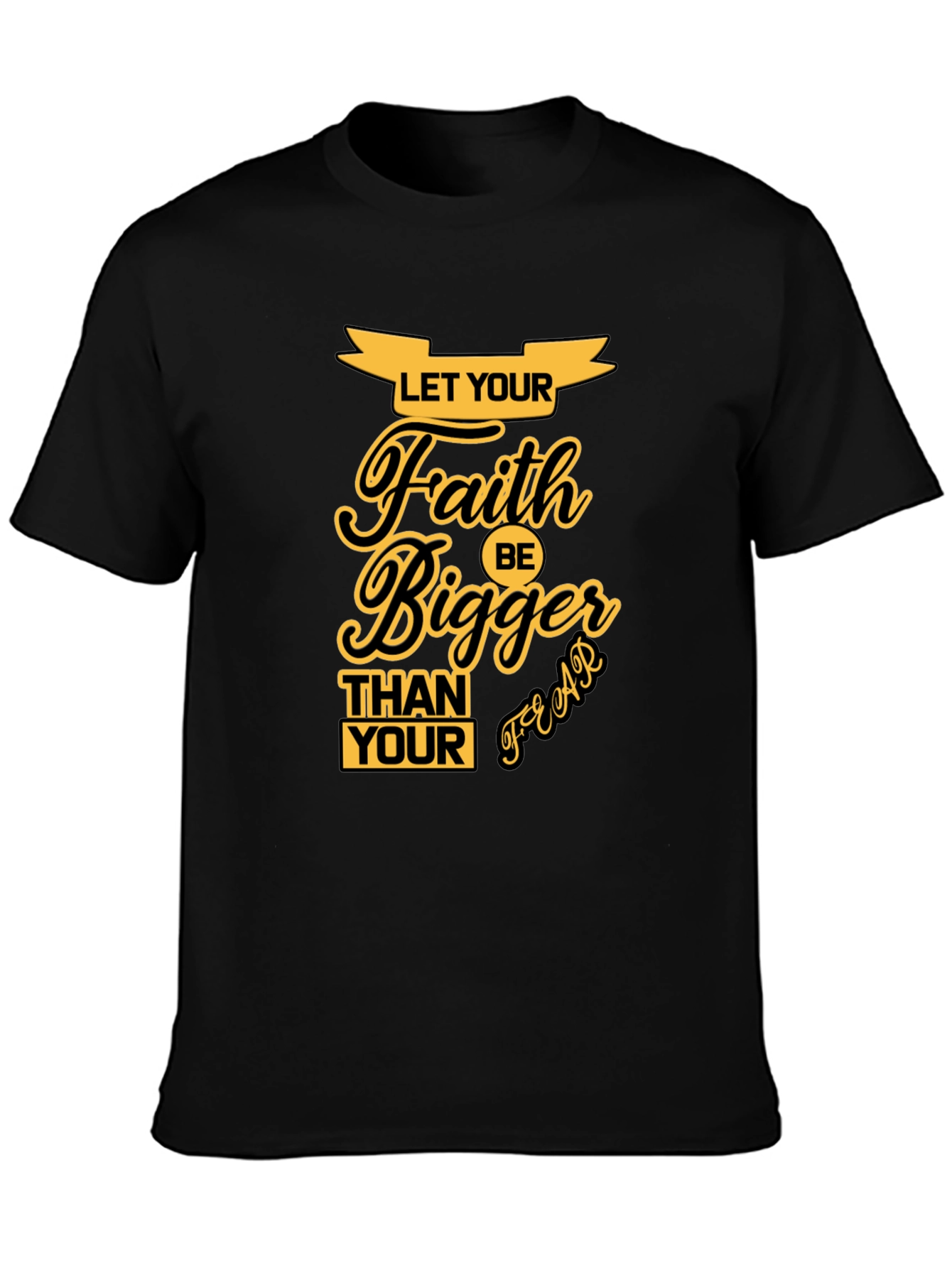 Faith Over Fear Black Graphic T-Shirt