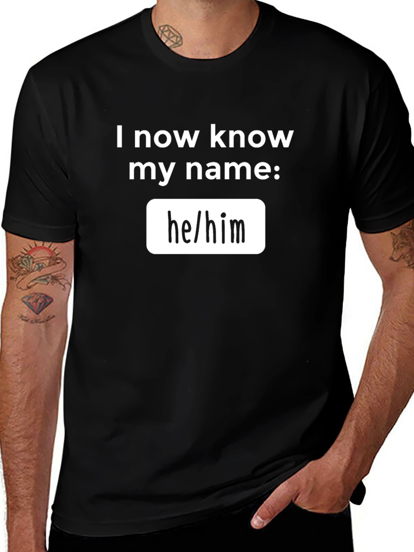 Pronoun T-Shirt - I Now Know My Name: he/him