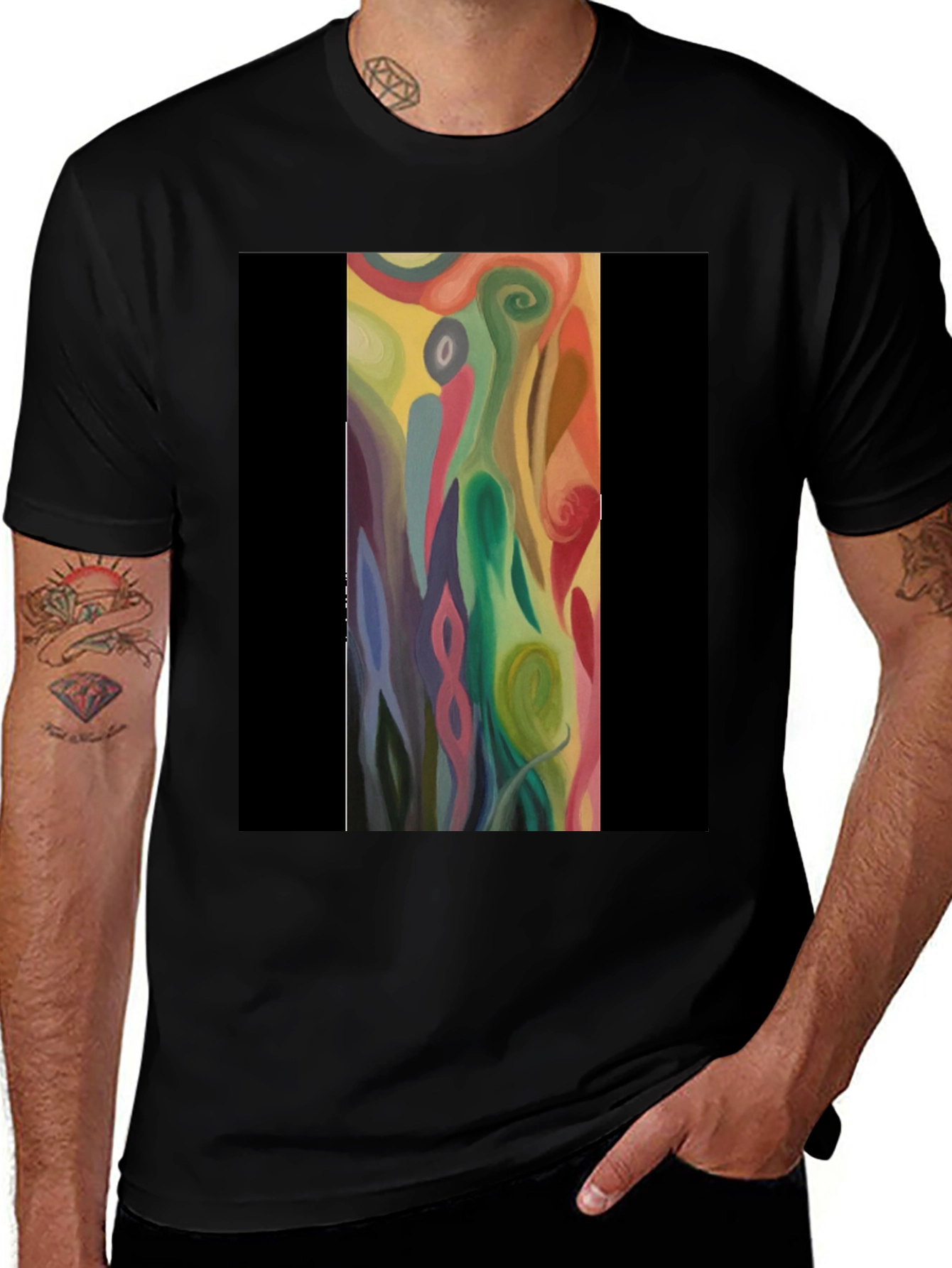 Abstract Art Print Tee - Unique Style