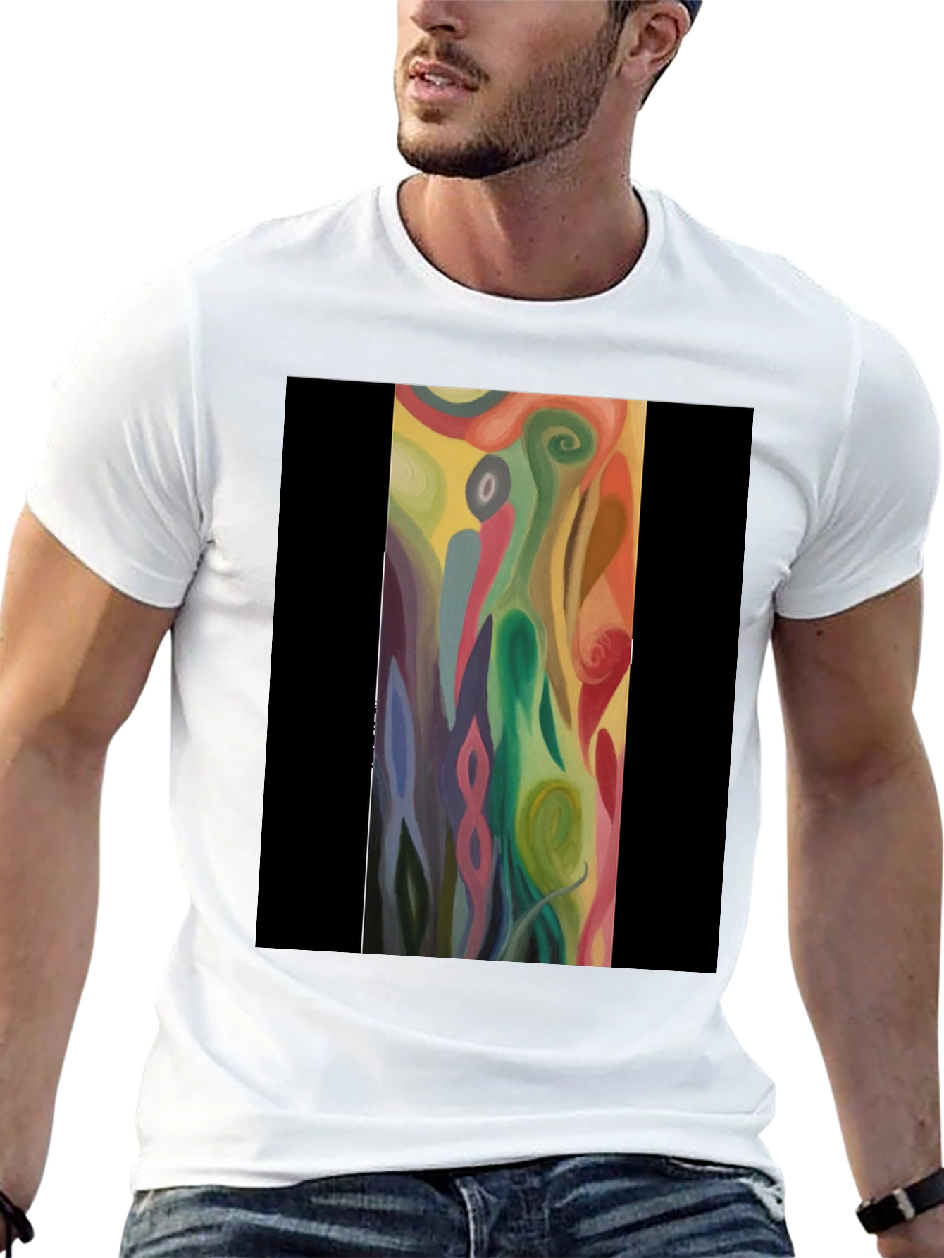 Abstract Art Print Tee - Unique Style