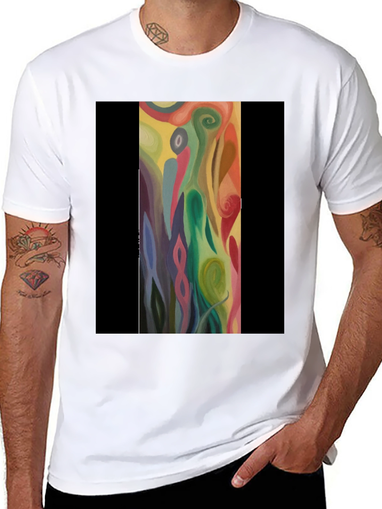 Abstract Art Print Tee - Unique Style