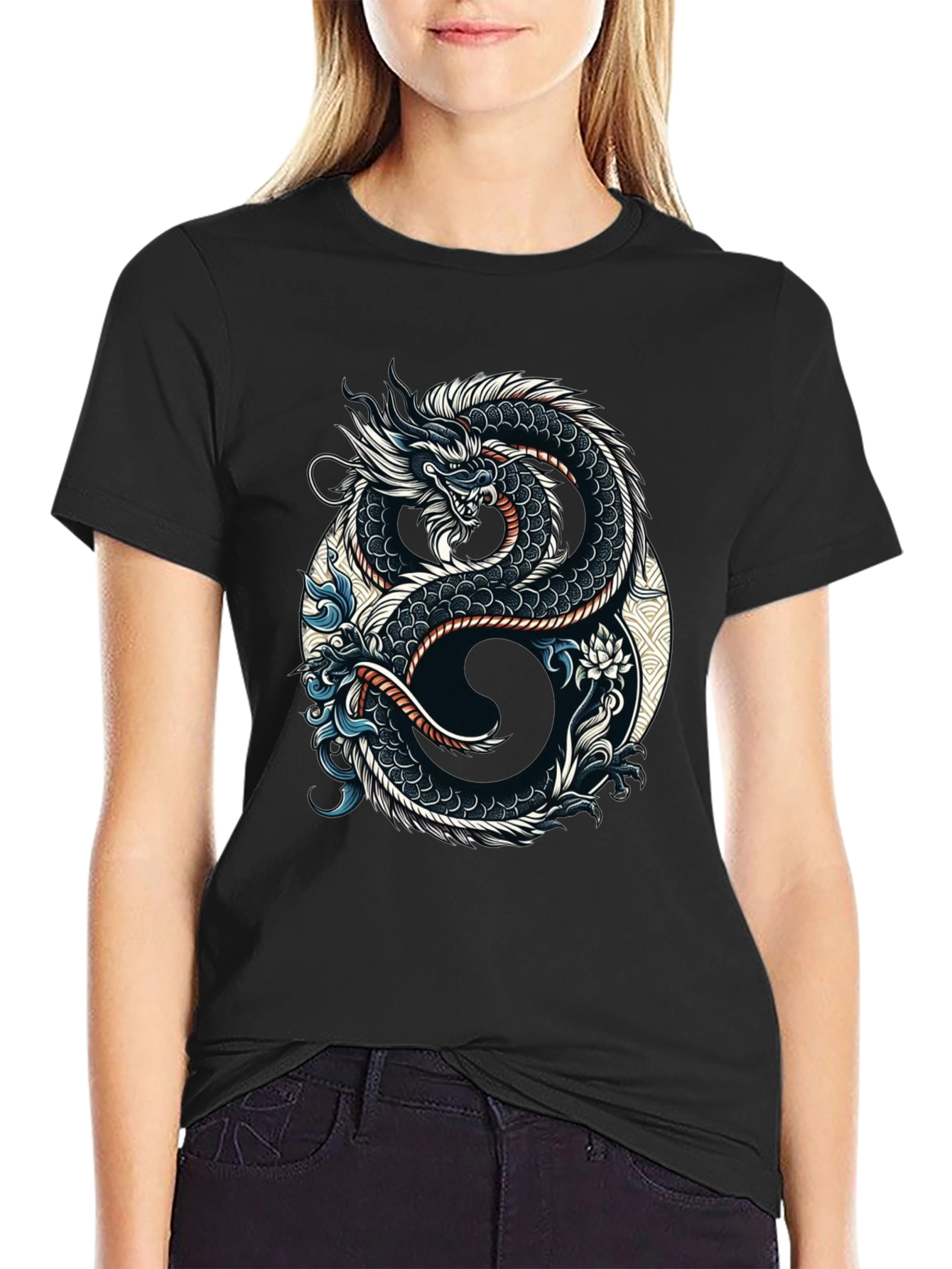 Dragon Yin Yang Graphic Tee - Stylish Comfort