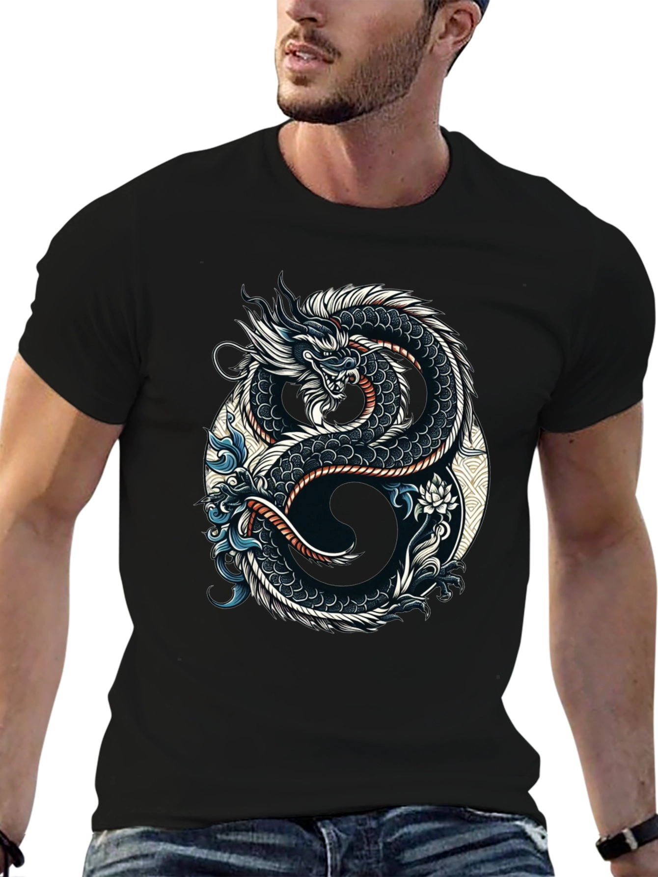 Dragon Yin Yang Graphic Tee - Stylish Comfort