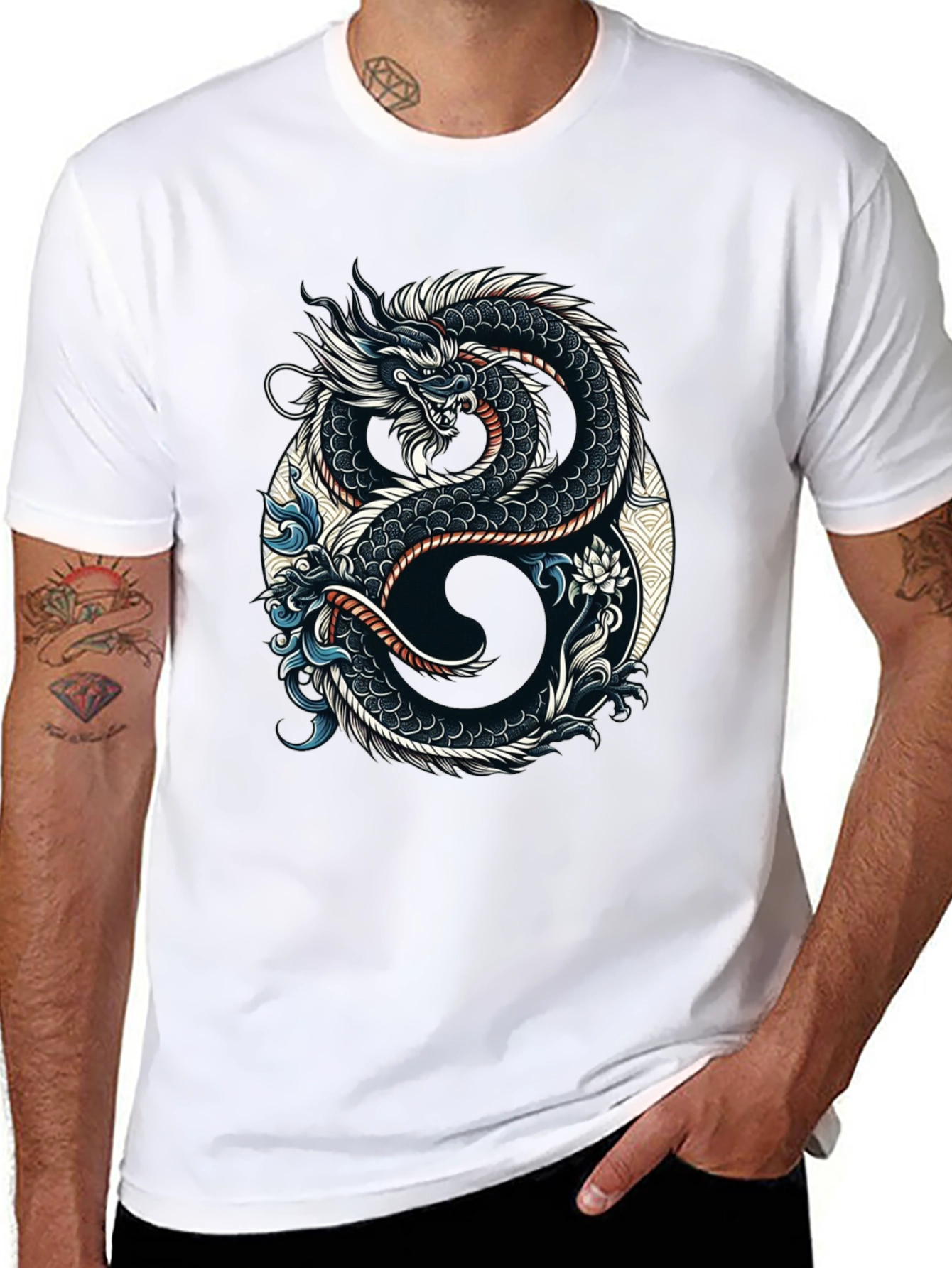 Dragon Yin Yang Graphic Tee - Stylish Comfort