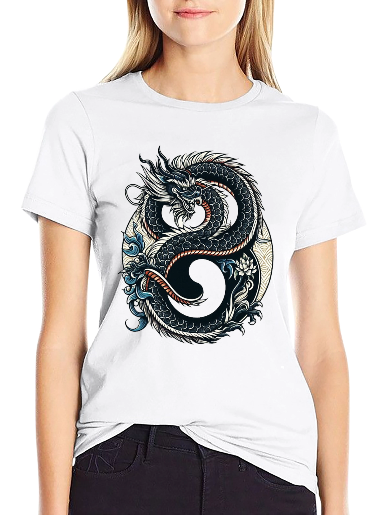 Dragon Yin Yang Graphic Tee - Stylish Comfort