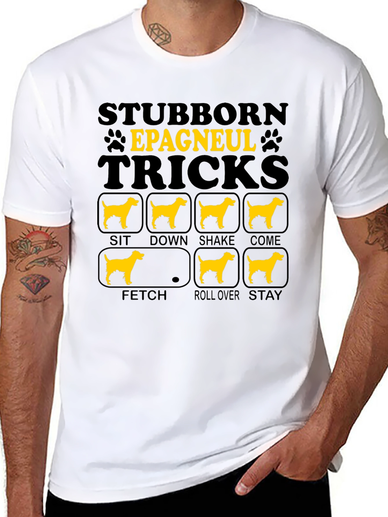 Stubborn Epagneul Tricks Dog T-Shirt