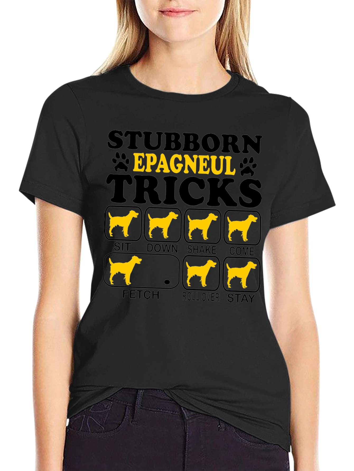 Stubborn Epagneul Tricks Dog T-Shirt