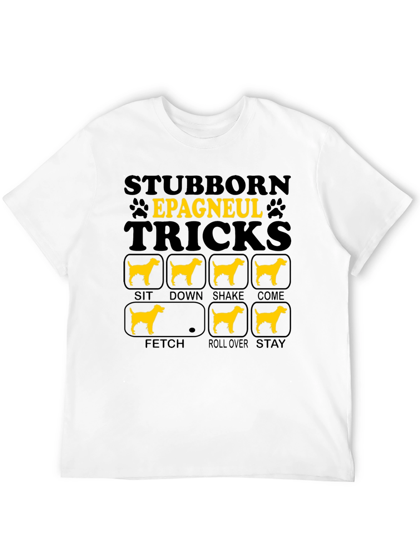 Stubborn Epagneul Tricks Dog T-Shirt