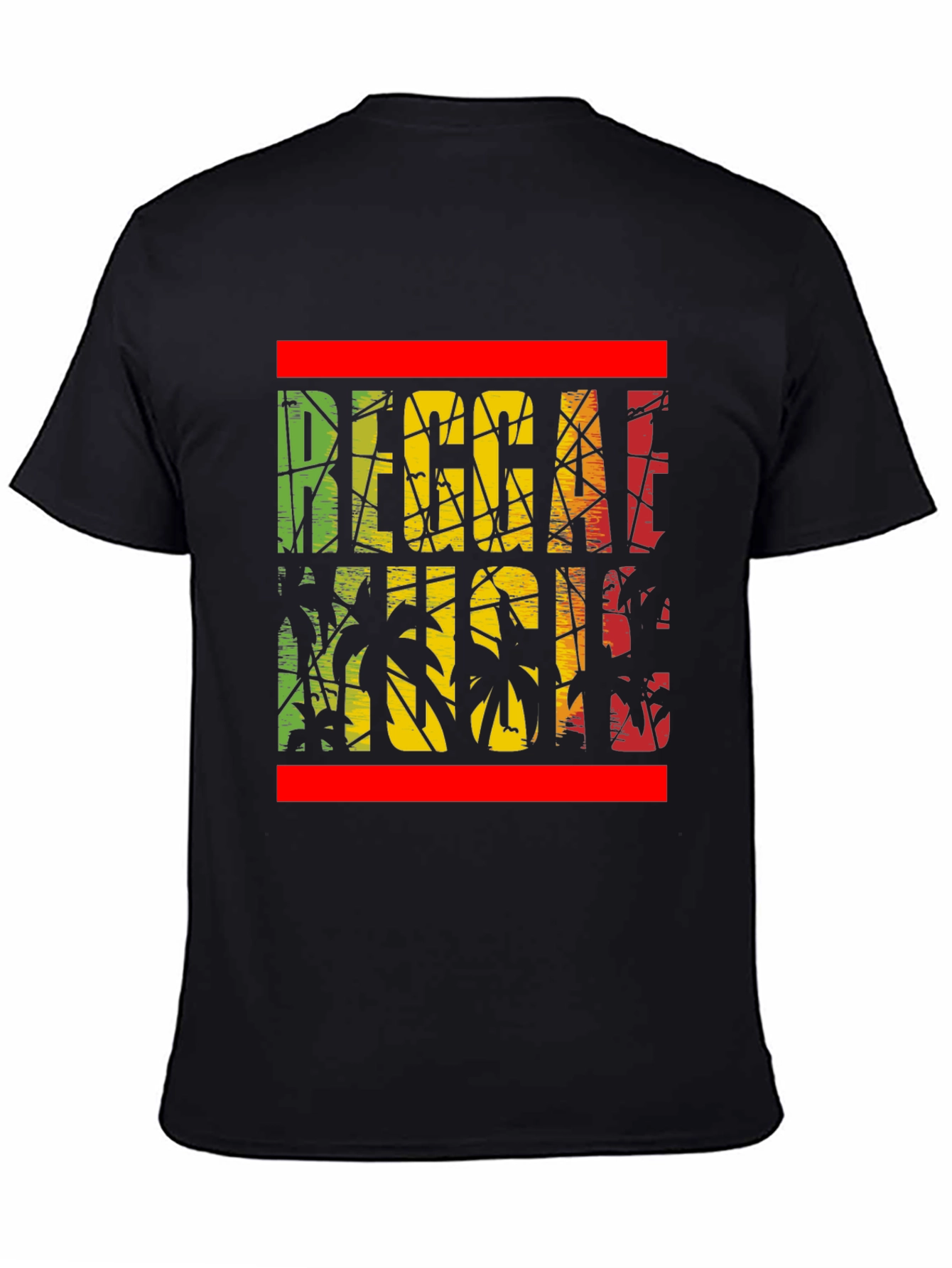 Reggae Music Palm Tree Graphic T-Shirt