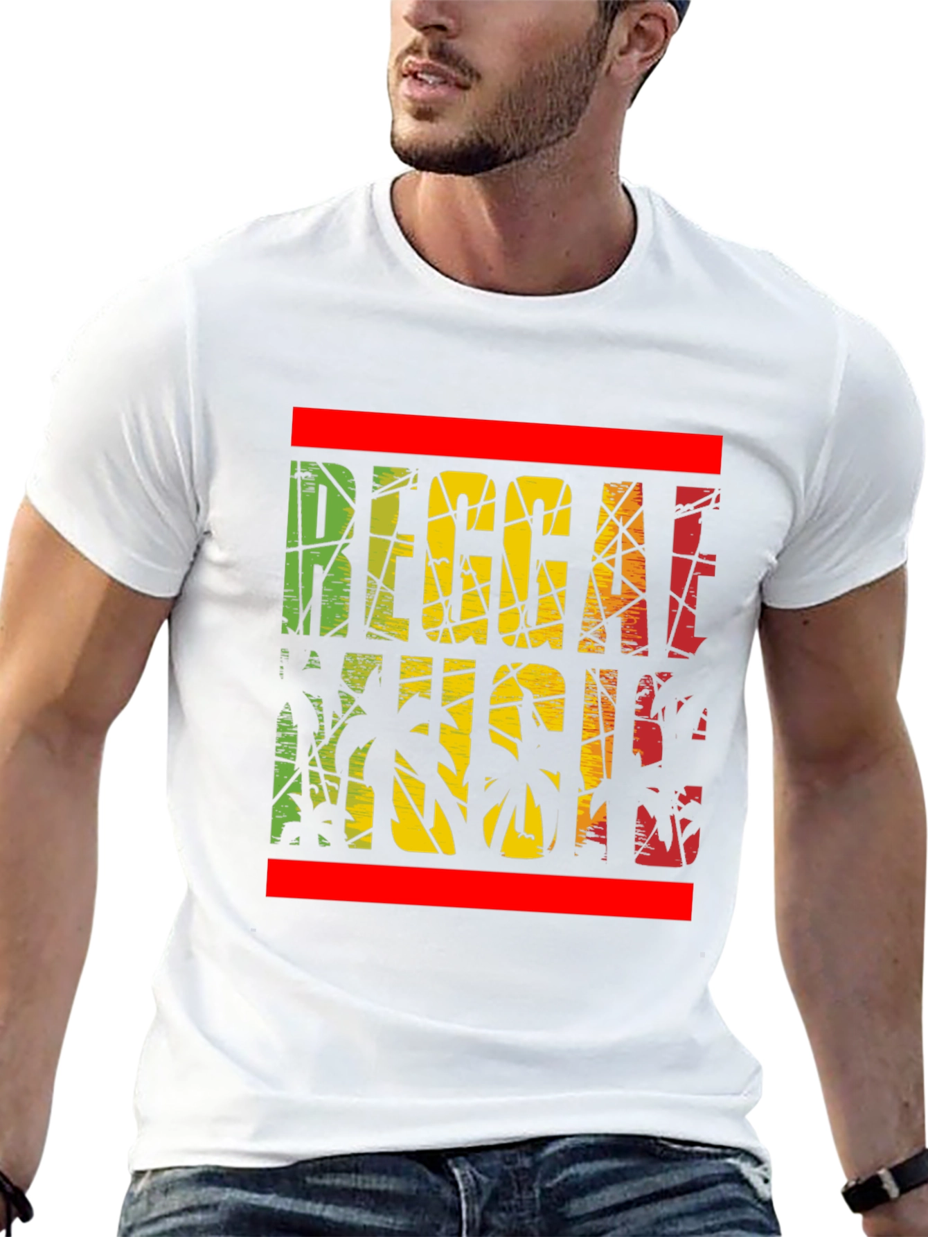 Reggae Music Palm Tree Graphic T-Shirt
