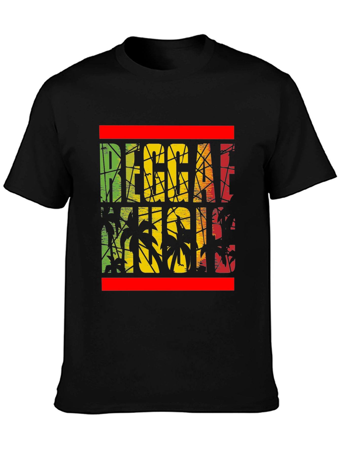 Reggae Music Palm Tree Graphic T-Shirt