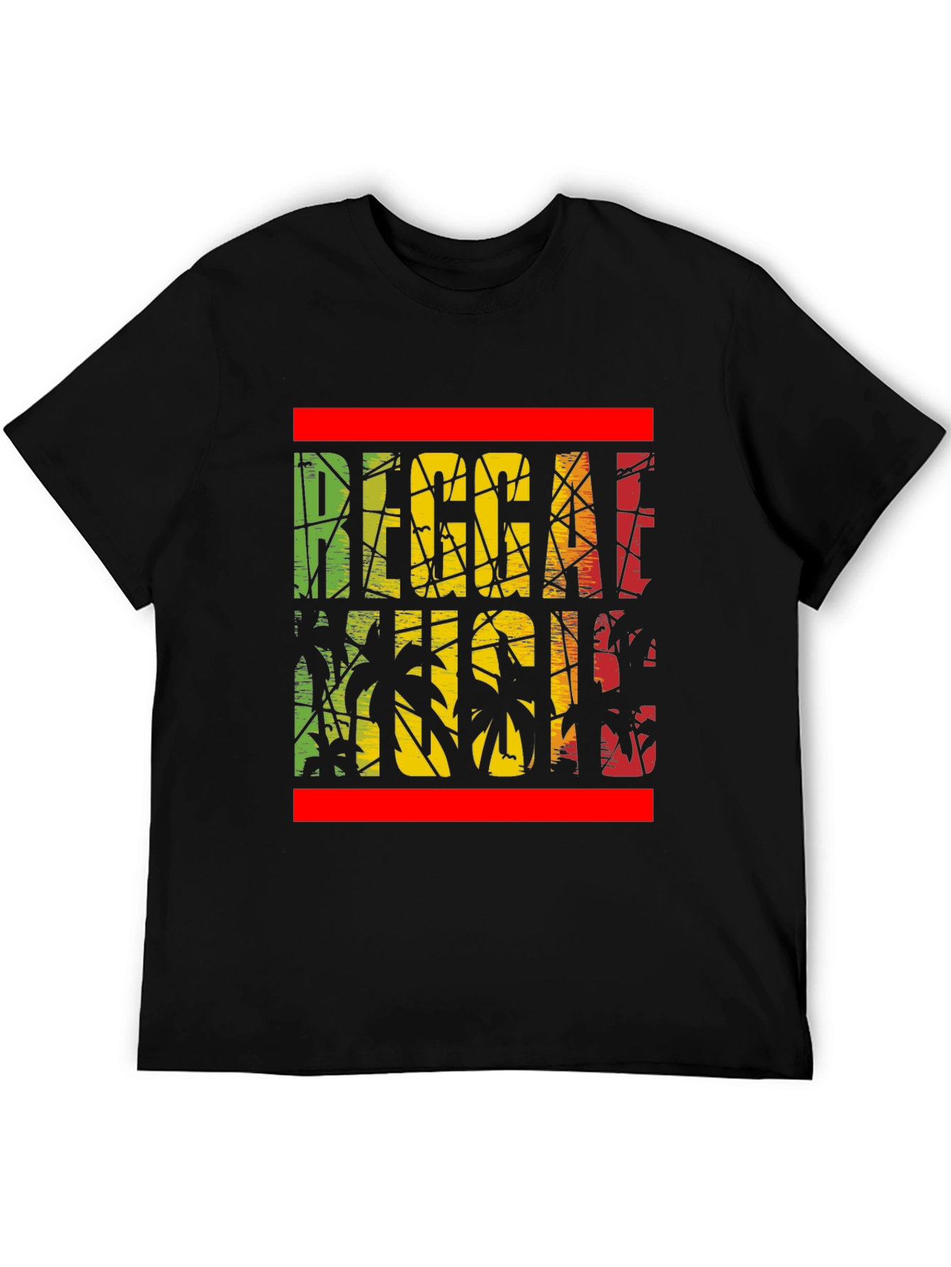 Reggae Music Palm Tree Graphic T-Shirt