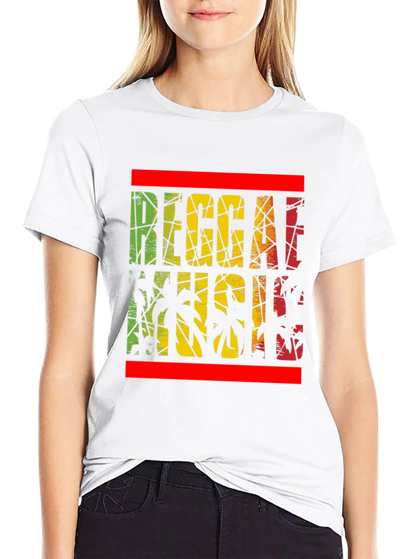 Reggae Music Palm Tree Graphic T-Shirt