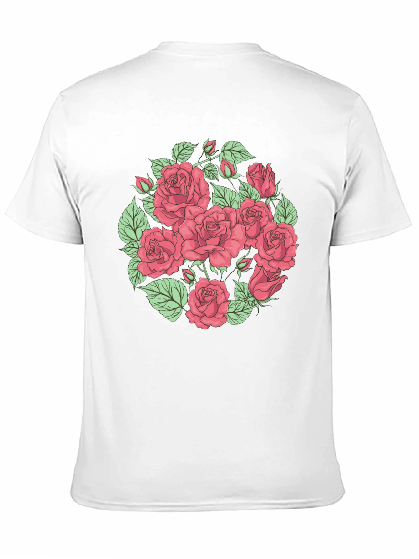 Floral Rose Print Black T-Shirt