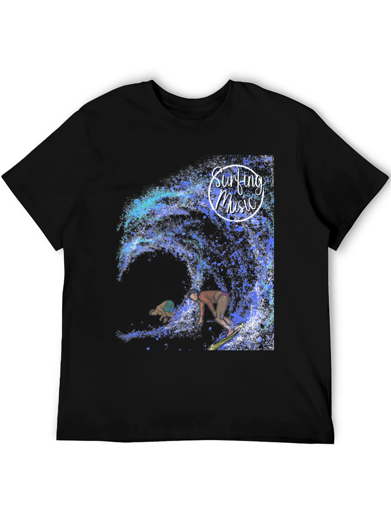 Surfing Music Graphic Tee - Wave Rider Shirt