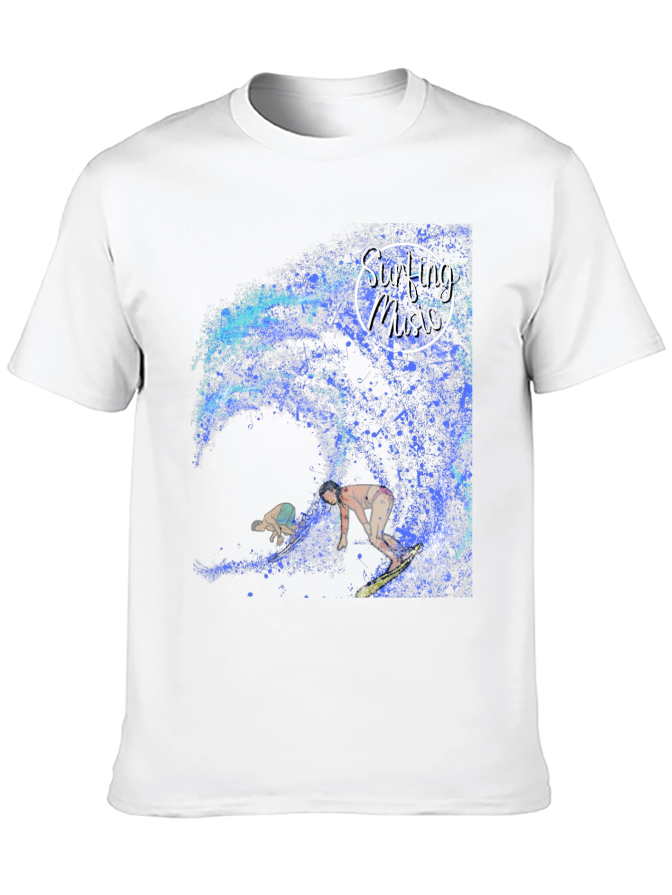 Surfing Music Graphic Tee - Wave Rider Shirt