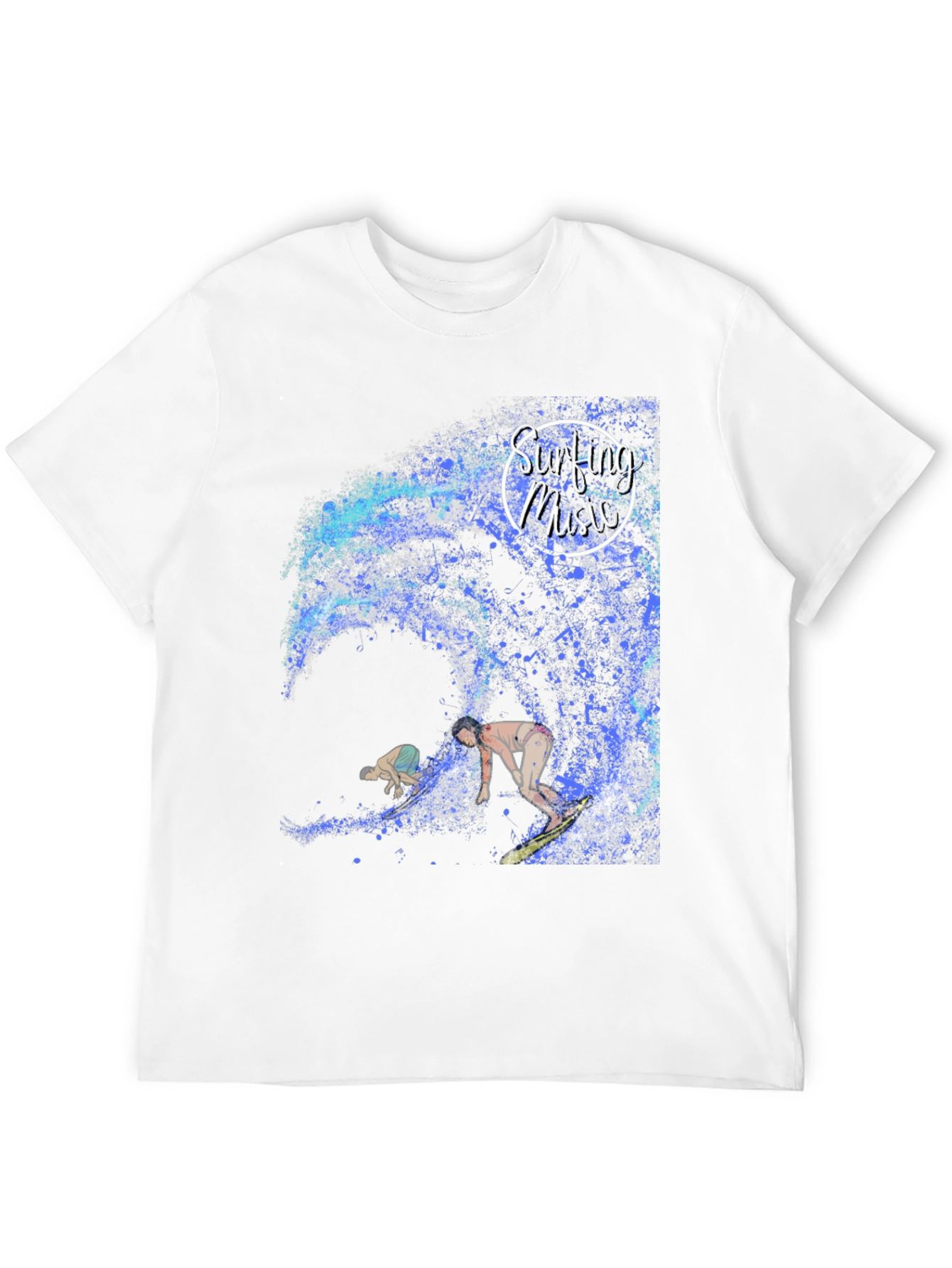 Surfing Music Graphic Tee - Wave Rider Shirt