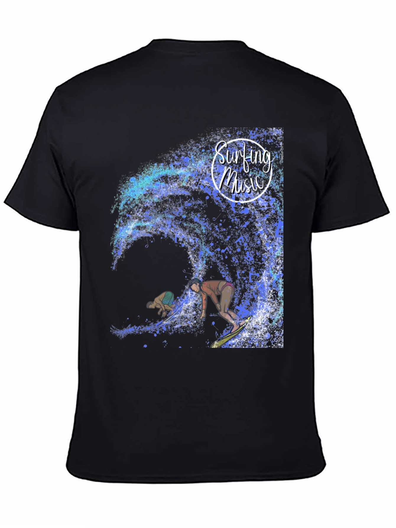 Surfing Music Graphic Tee - Wave Rider Shirt