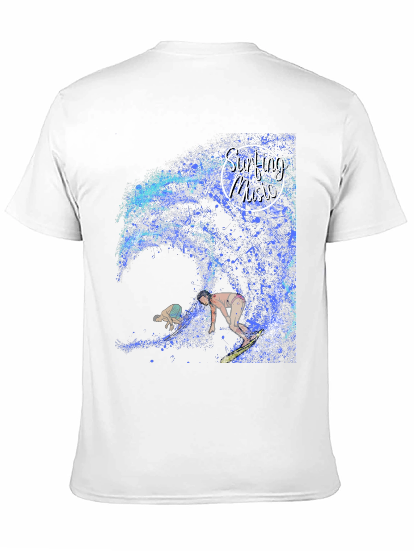 Surfing Music Graphic Tee - Wave Rider Shirt