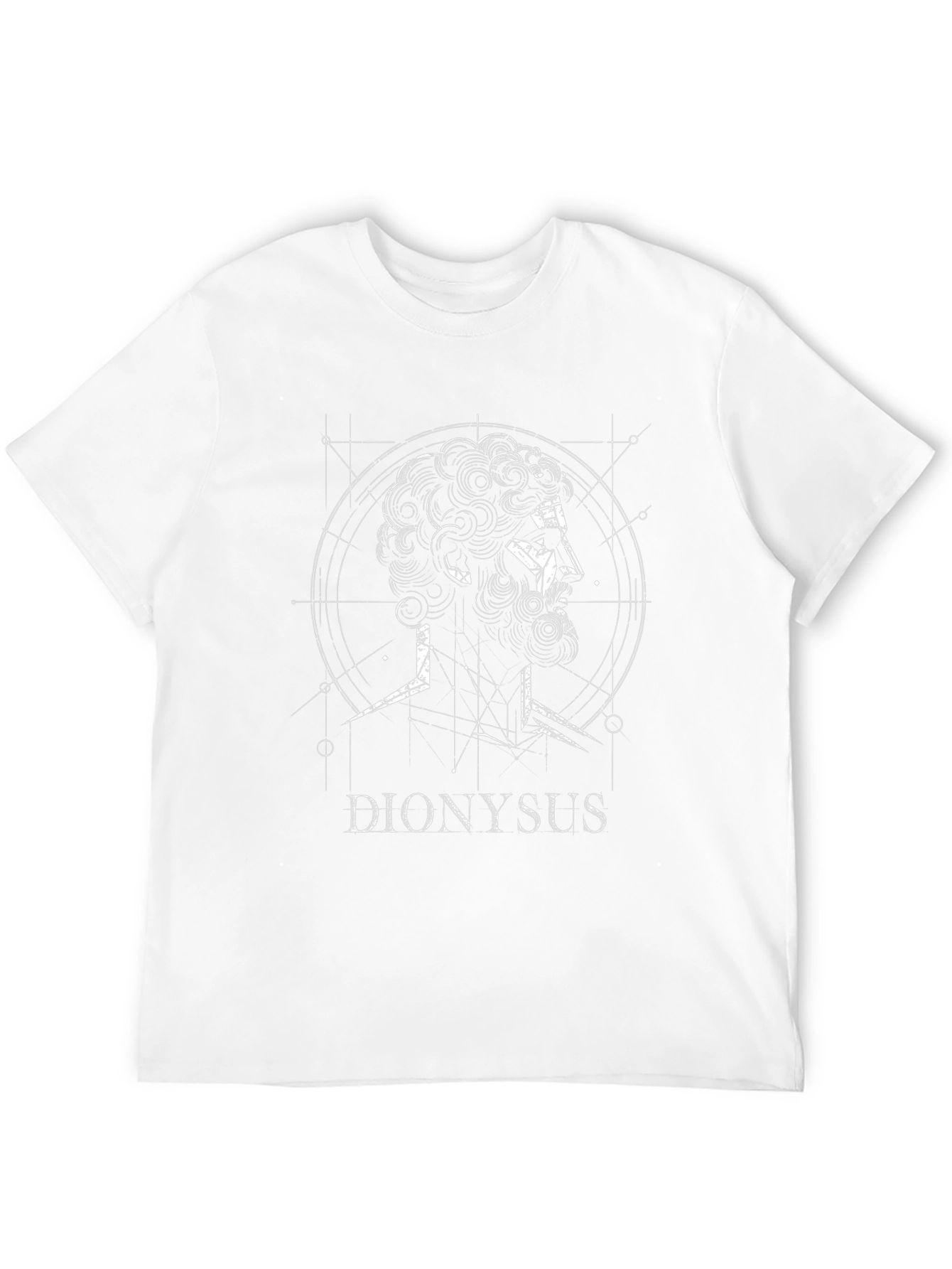 Dionysus Graphic Tee - Stylish Geometric Greek God Design
