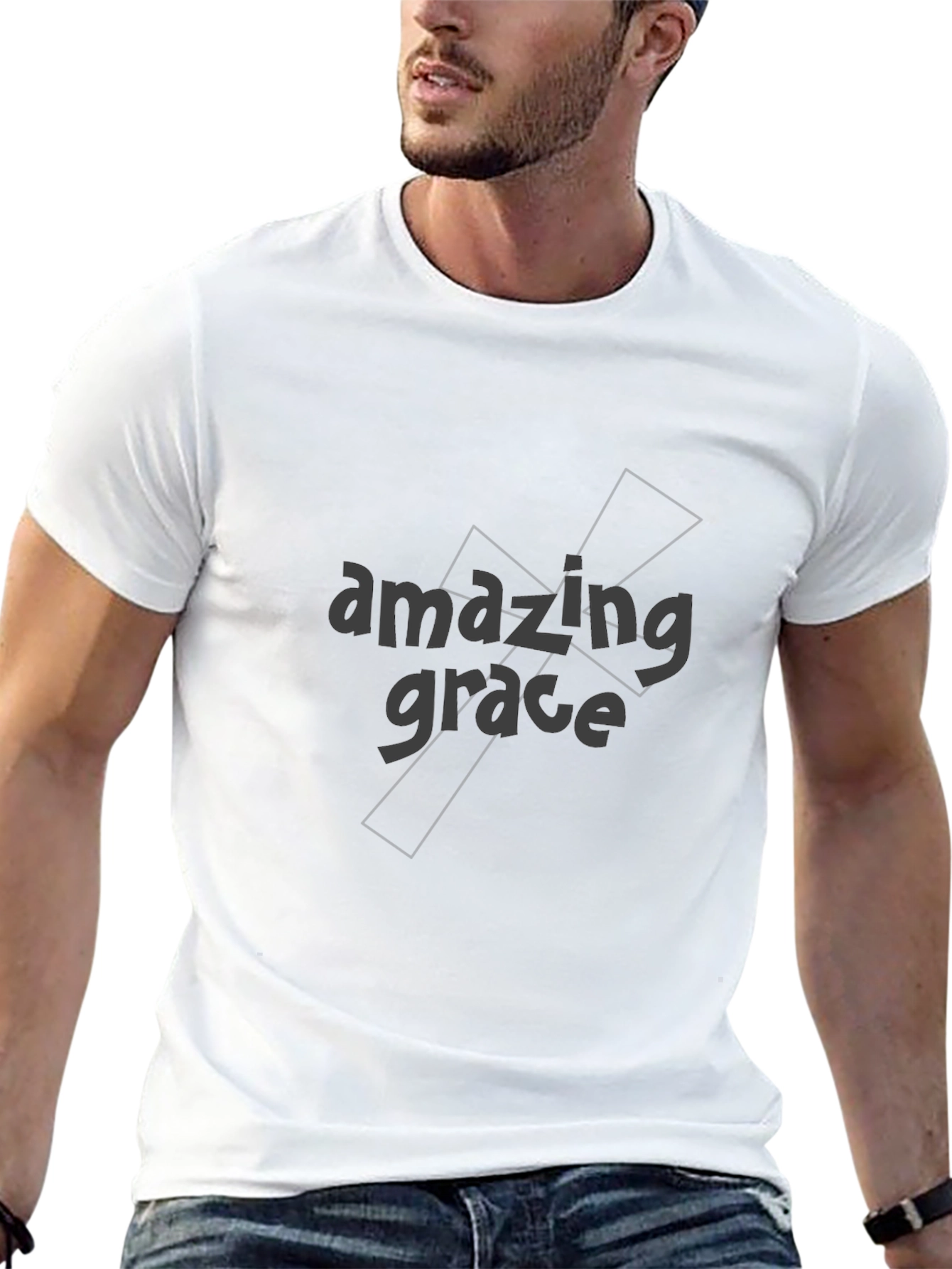 Amazing Grace Graphic Tee - Soft Black Cotton