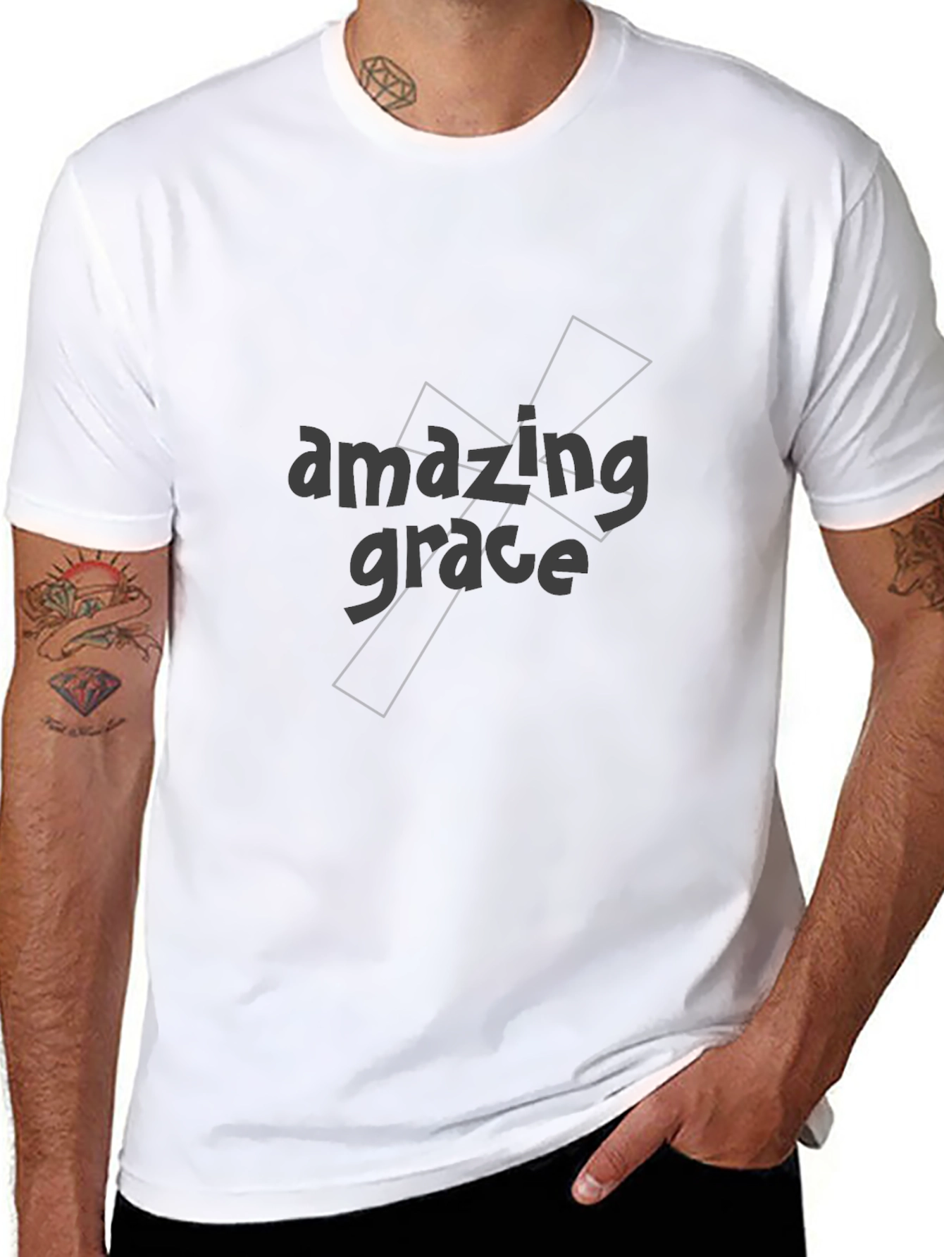 Amazing Grace Graphic Tee - Soft Black Cotton