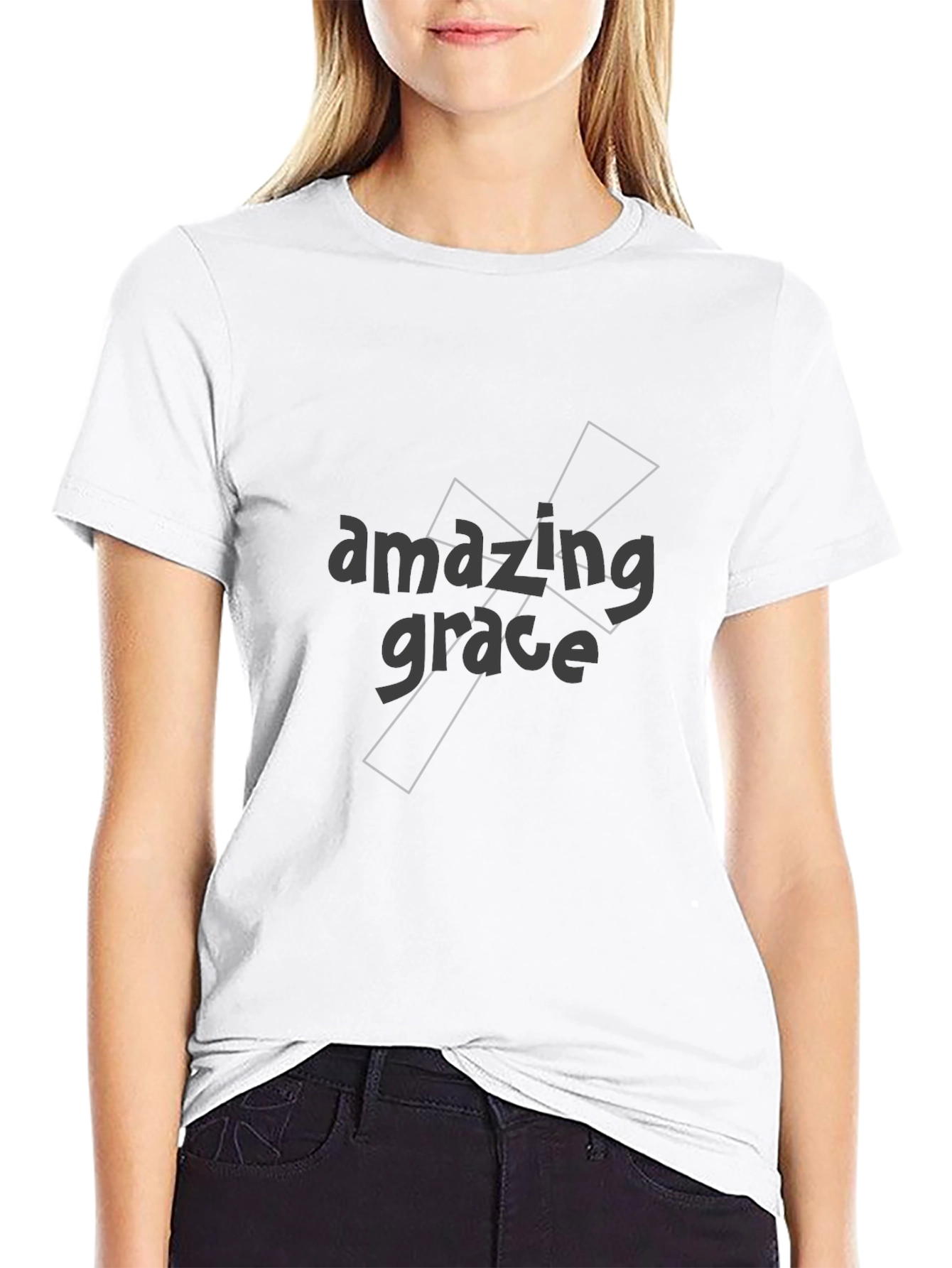Amazing Grace Graphic Tee - Soft Black Cotton