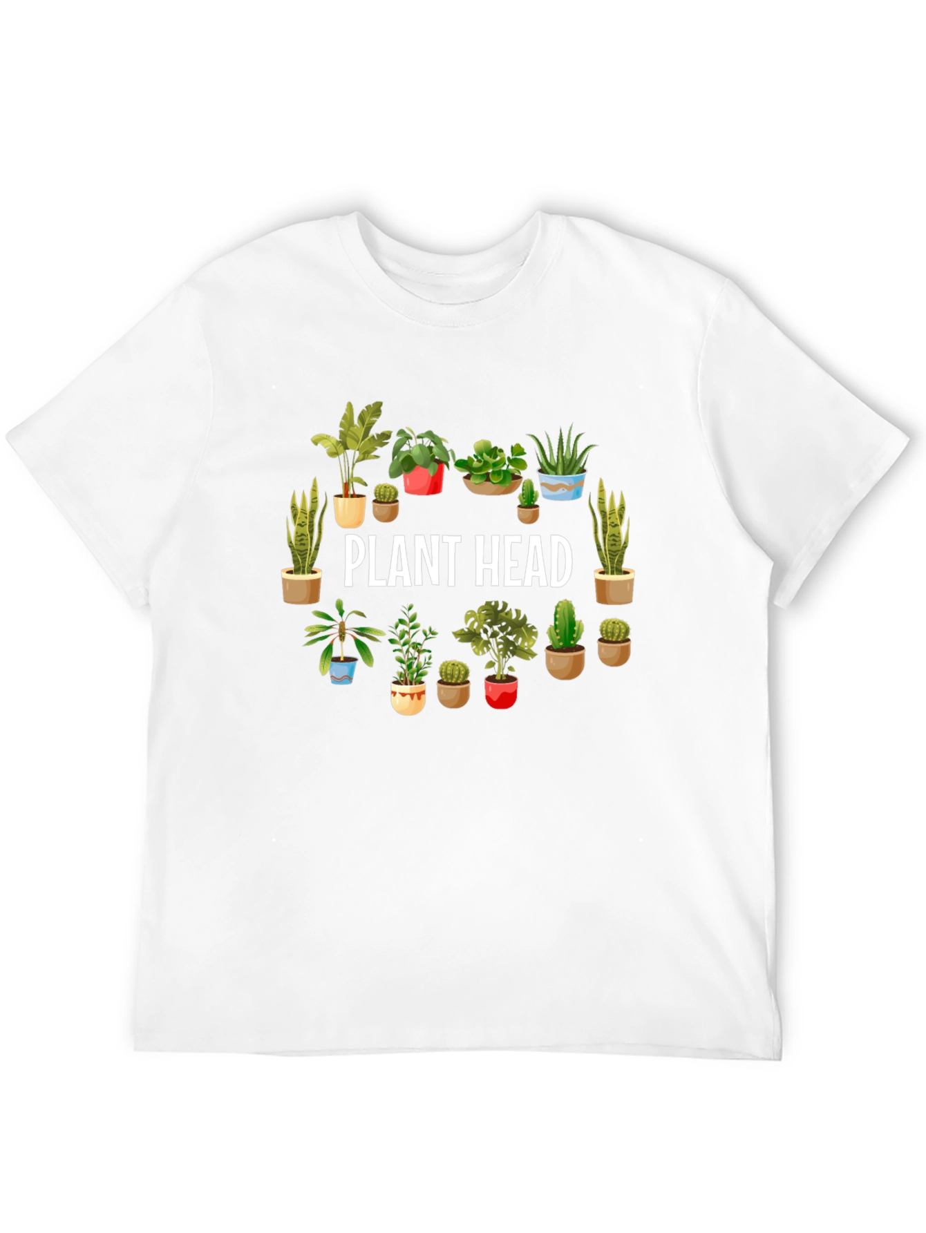 Plant Head Graphic Tee - Black Cotton T-Shirt