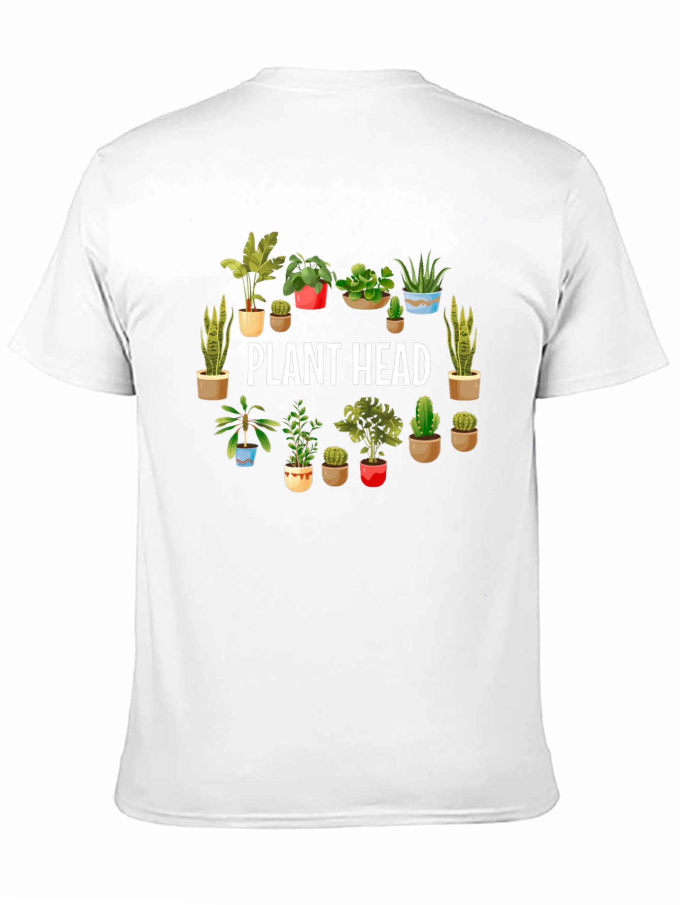 Plant Head Graphic Tee - Black Cotton T-Shirt