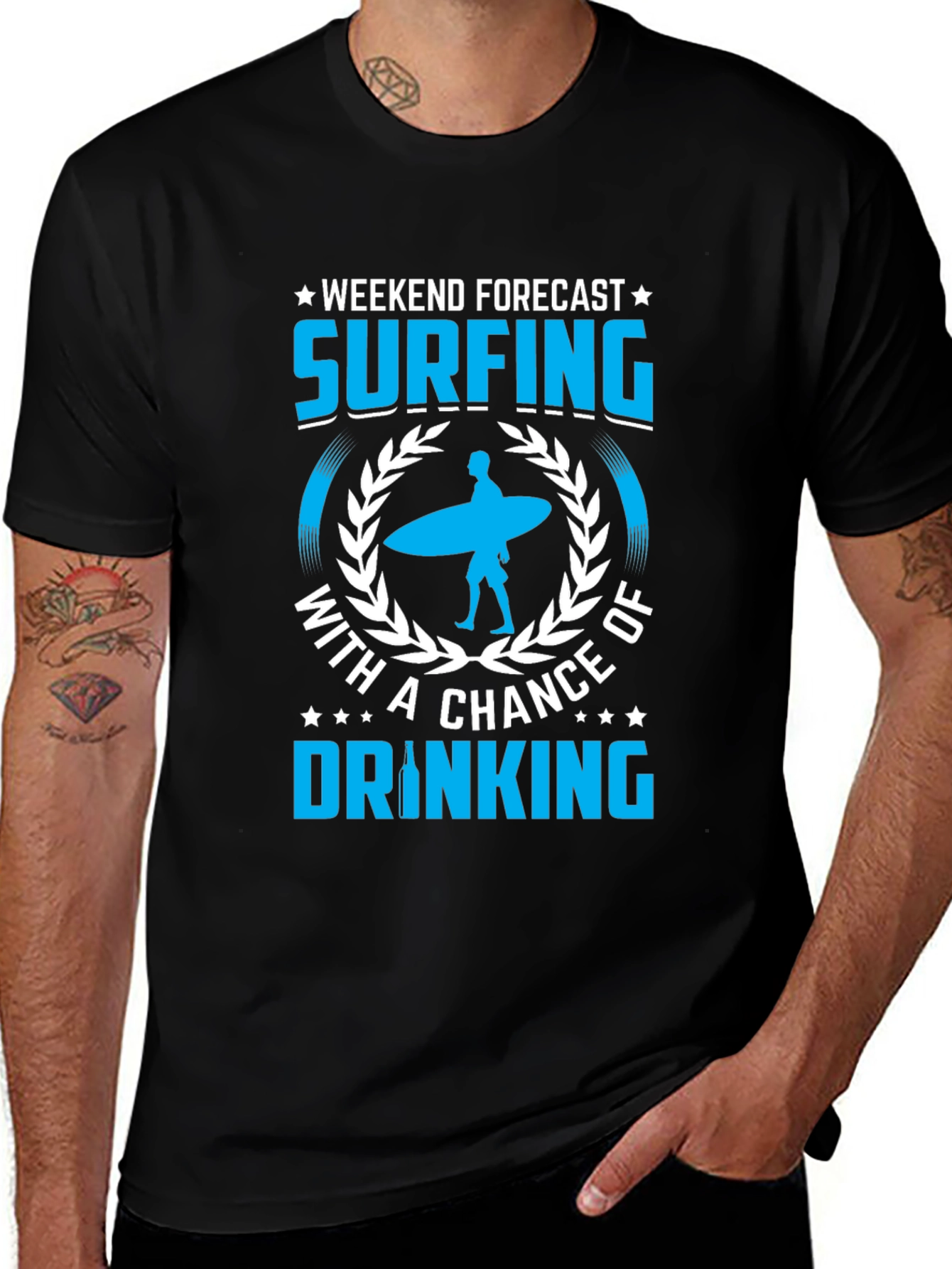 Surfing and Drinking Weekend Forecast T-Shirt