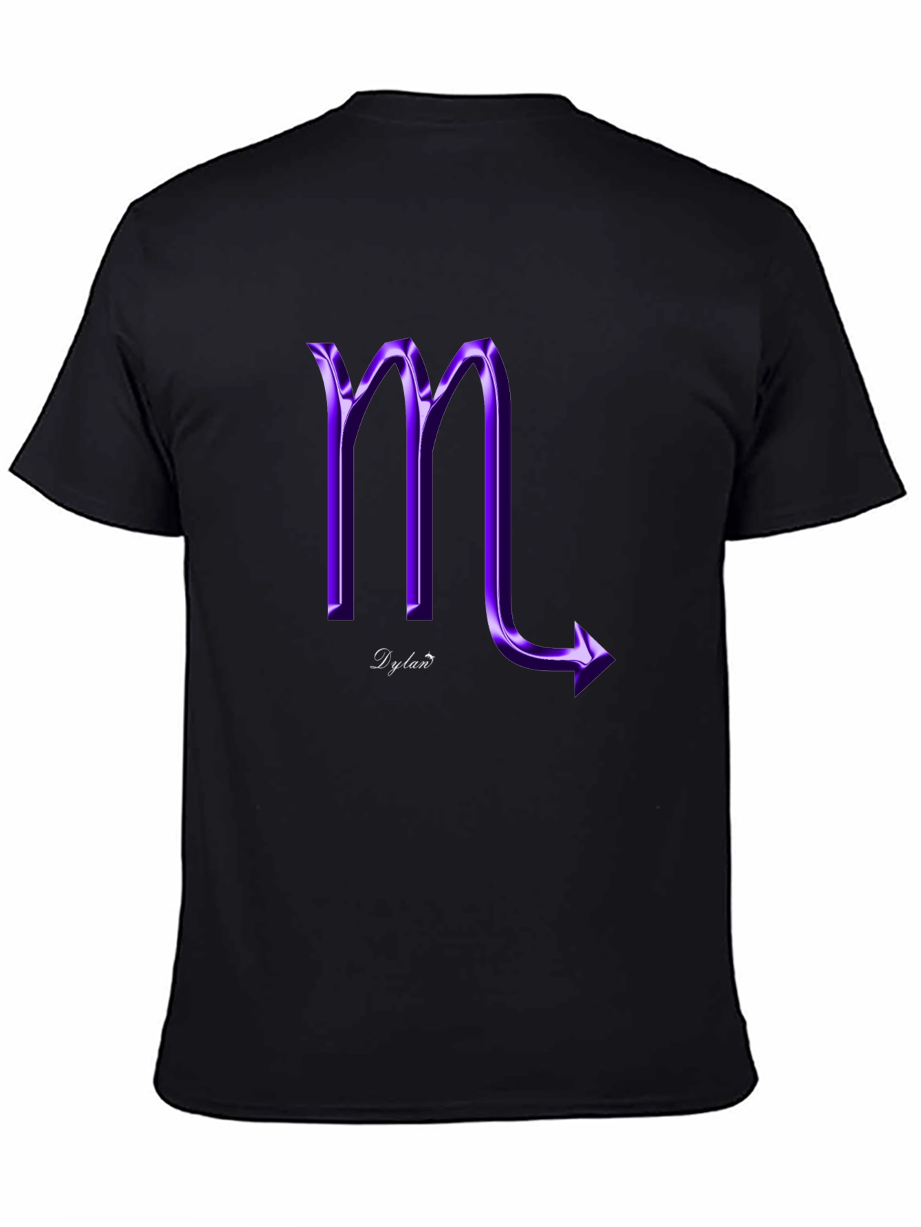 Purple Scorpio Graphic Black T-Shirt