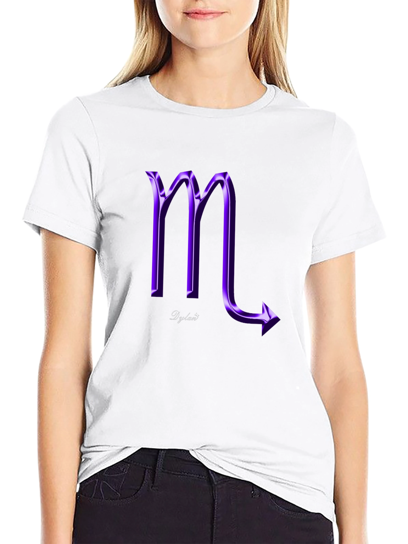 Purple Scorpio Graphic Black T-Shirt