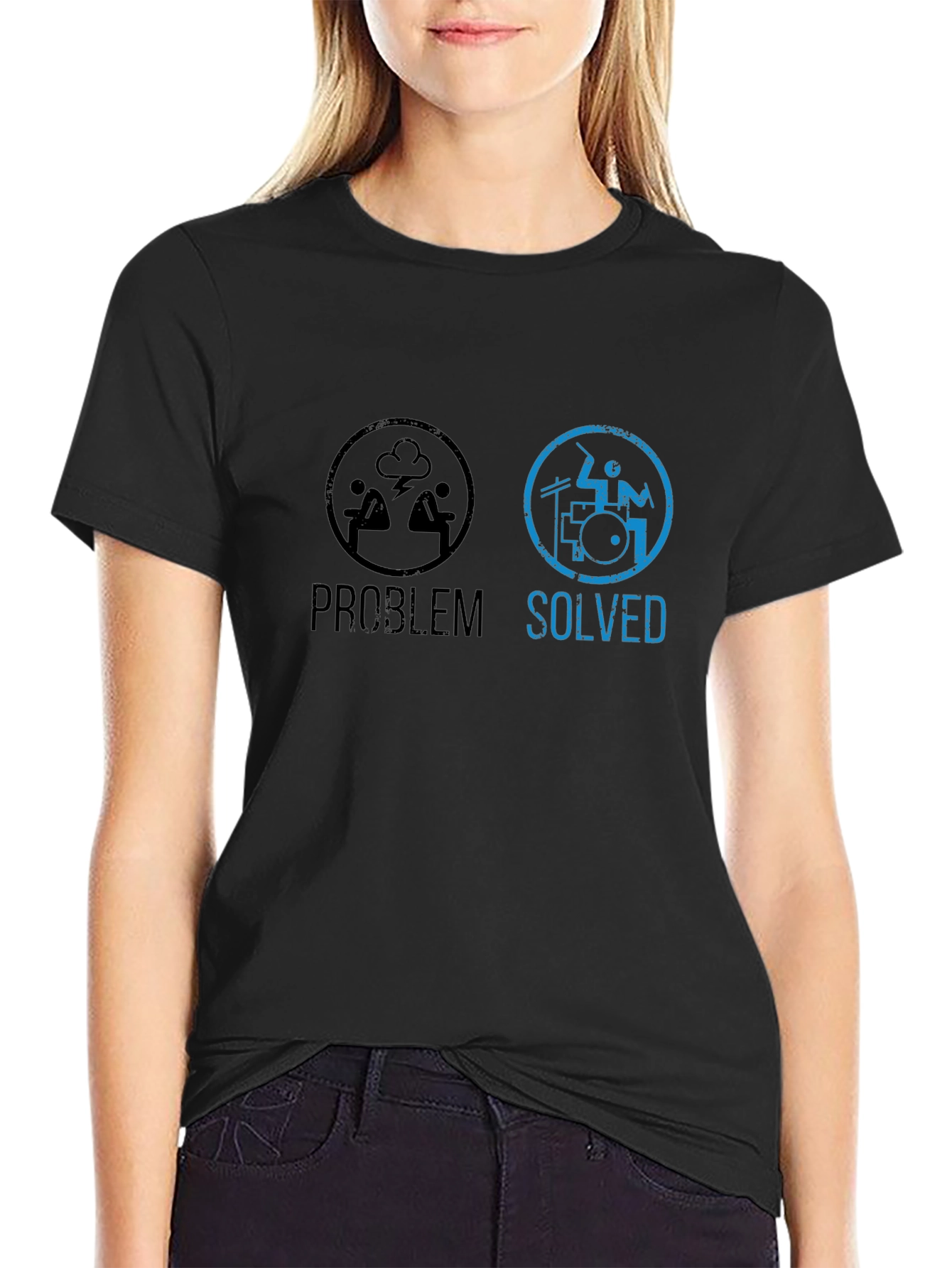 Problem Solved Drummer T-Shirt - Music Lover Tee