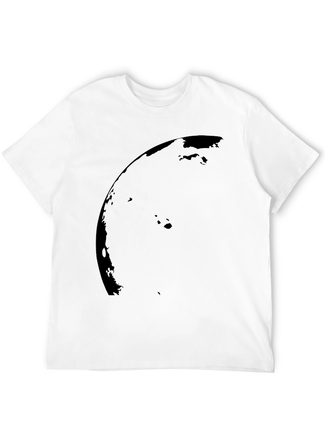 Black Curved Abstract Design T-Shirt