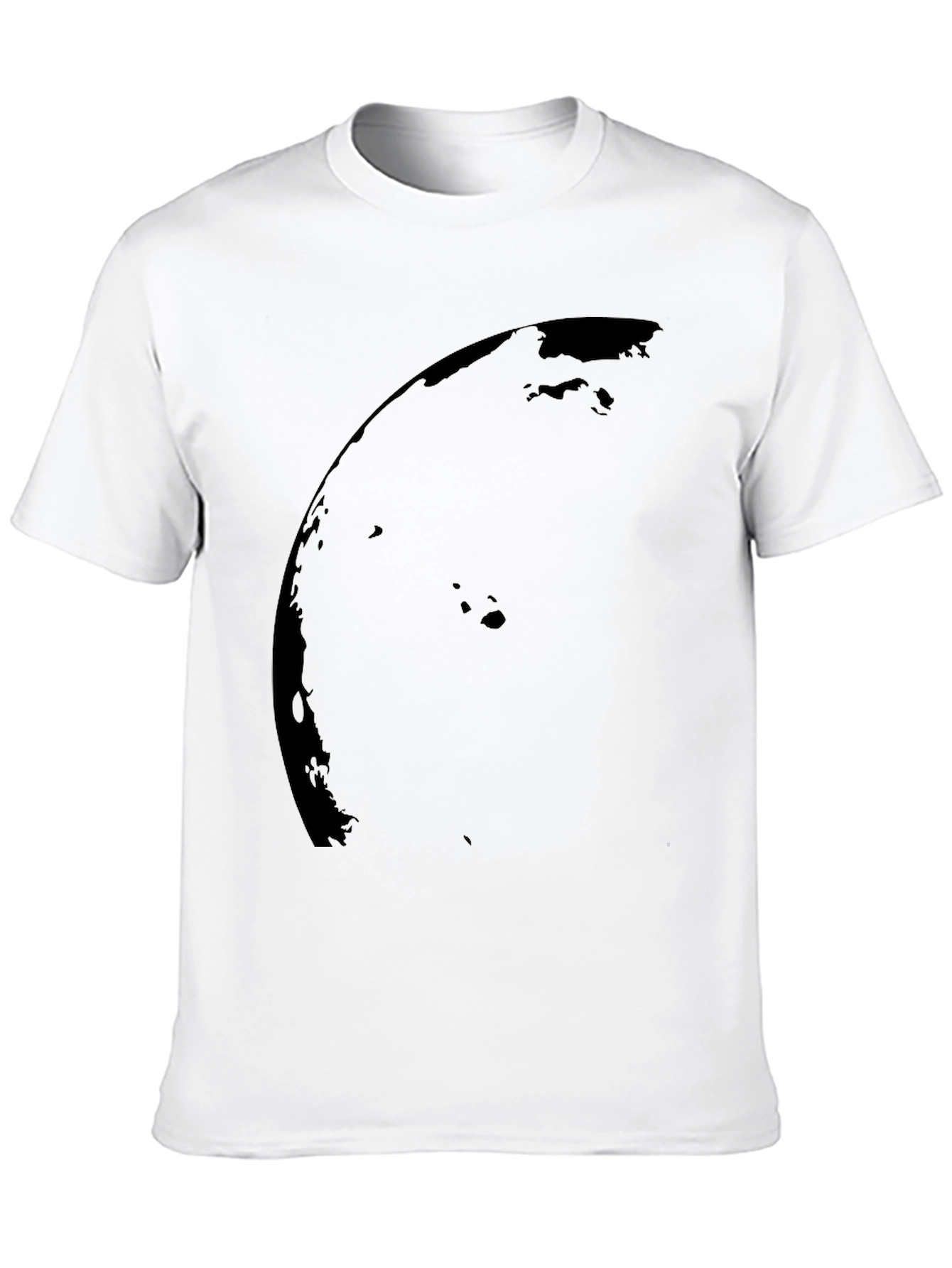 Black Curved Abstract Design T-Shirt