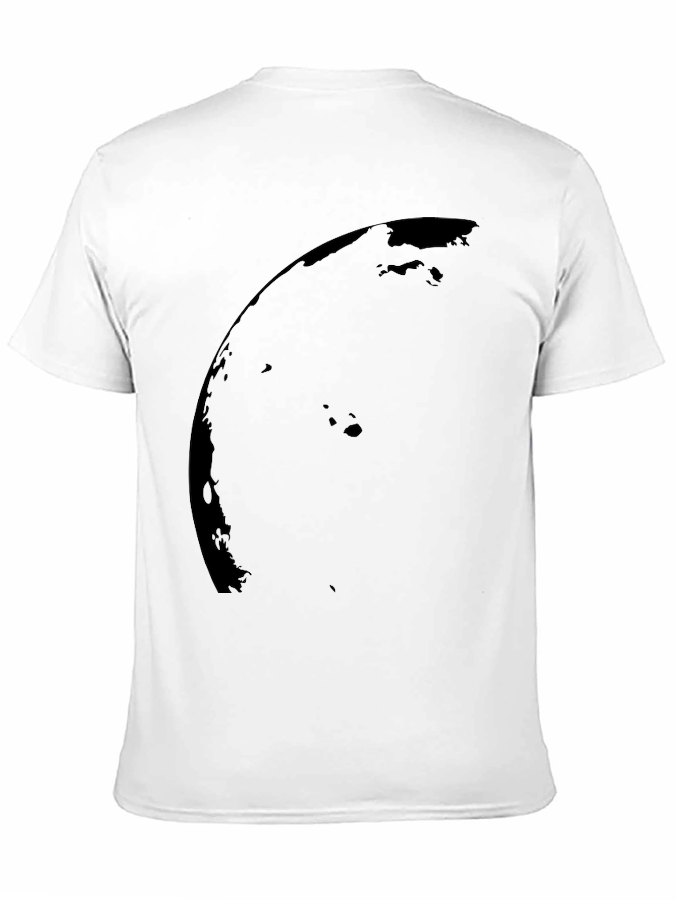 Black Curved Abstract Design T-Shirt