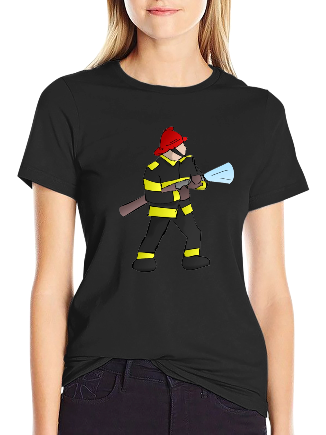 Firefighter Graphic Black T-Shirt