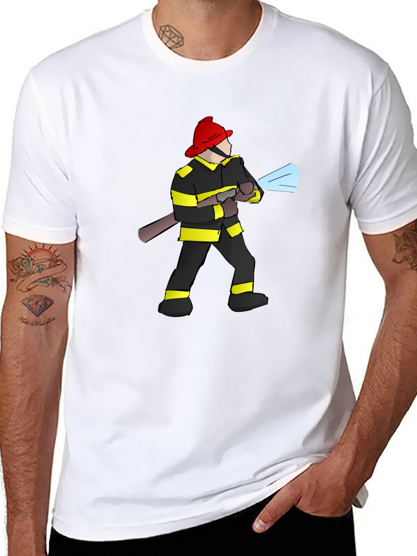 Firefighter Graphic Black T-Shirt