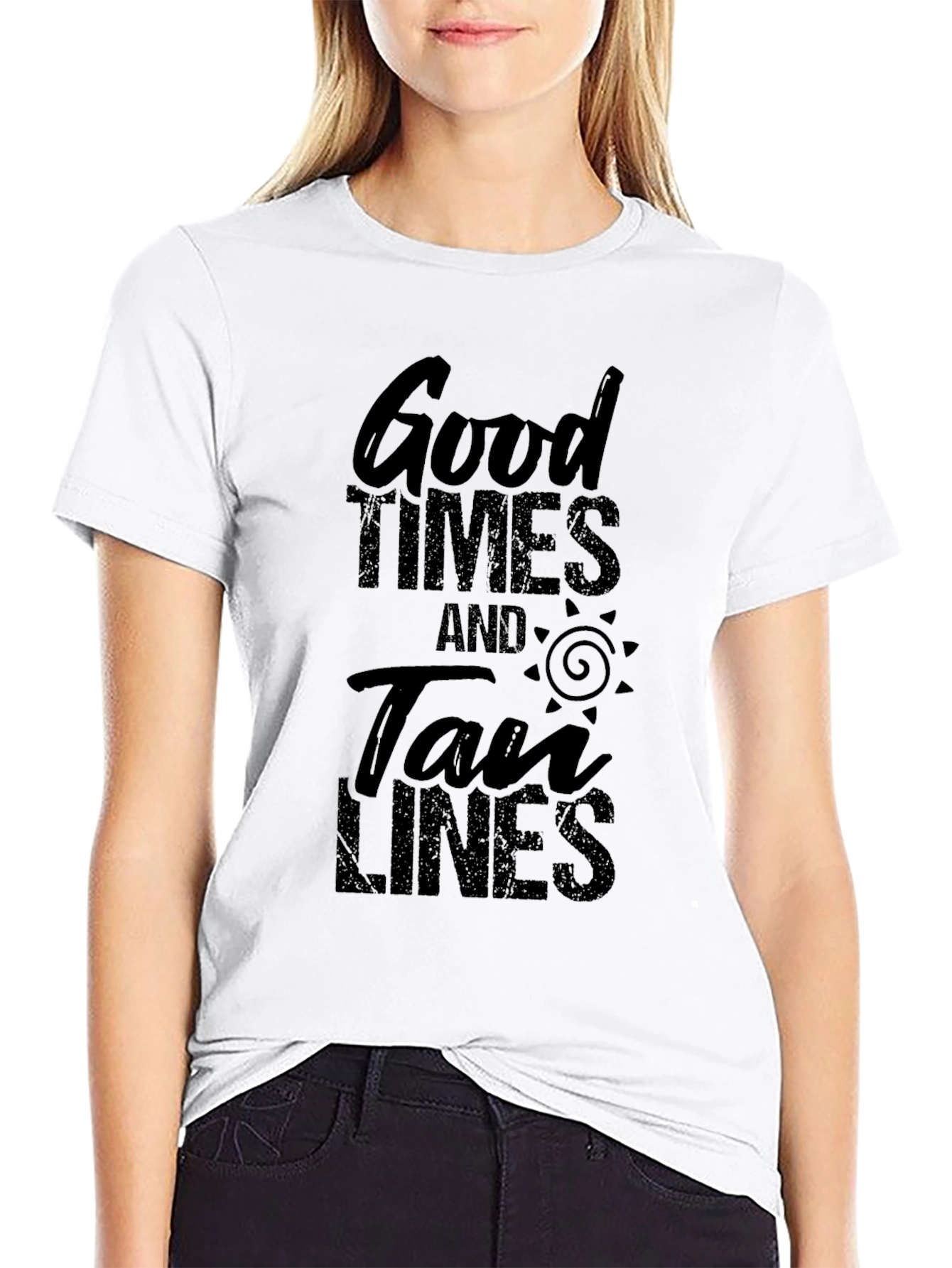 Good Times & Tan Lines Black Graphic Tee