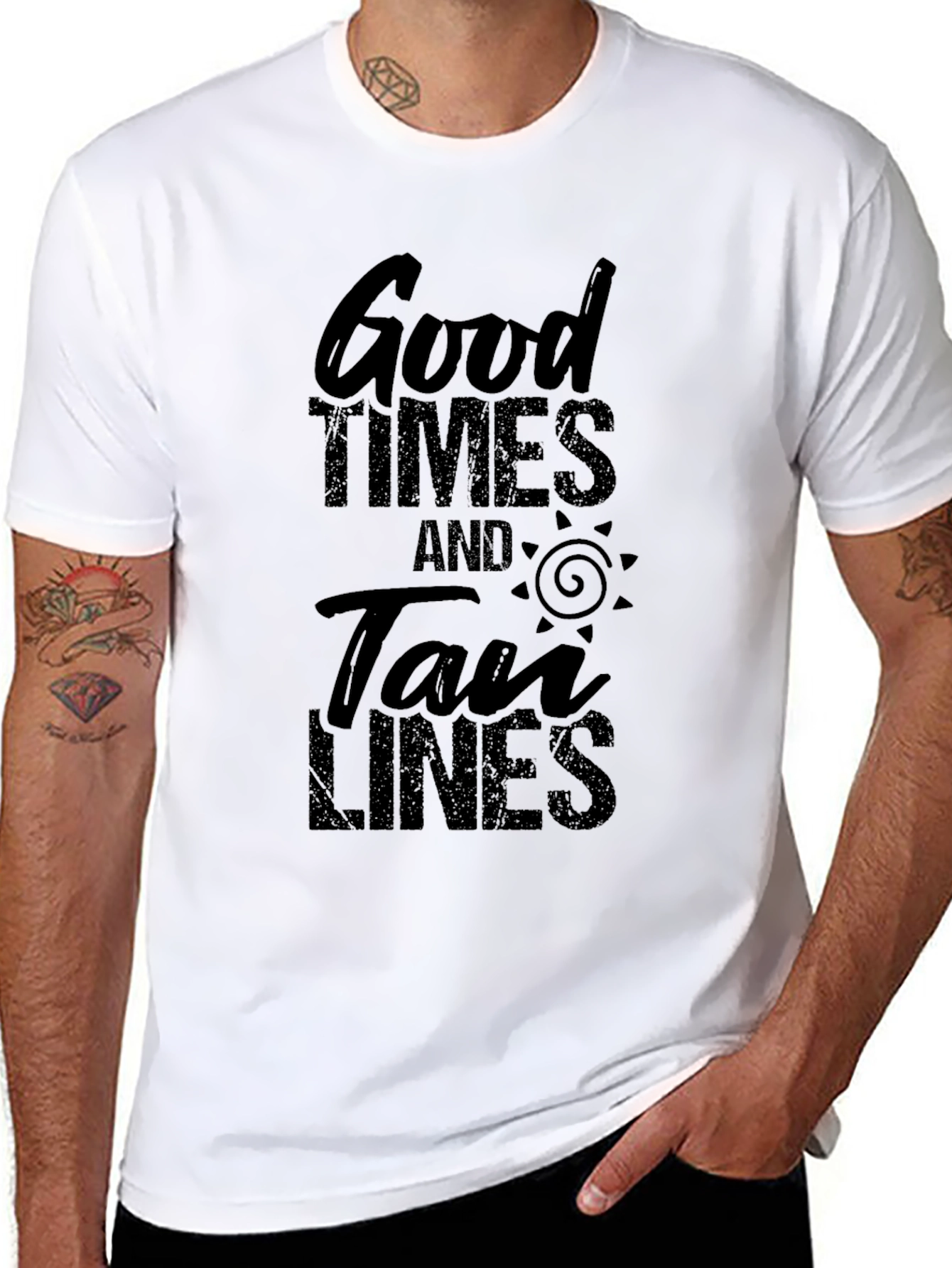 Good Times & Tan Lines Black Graphic Tee