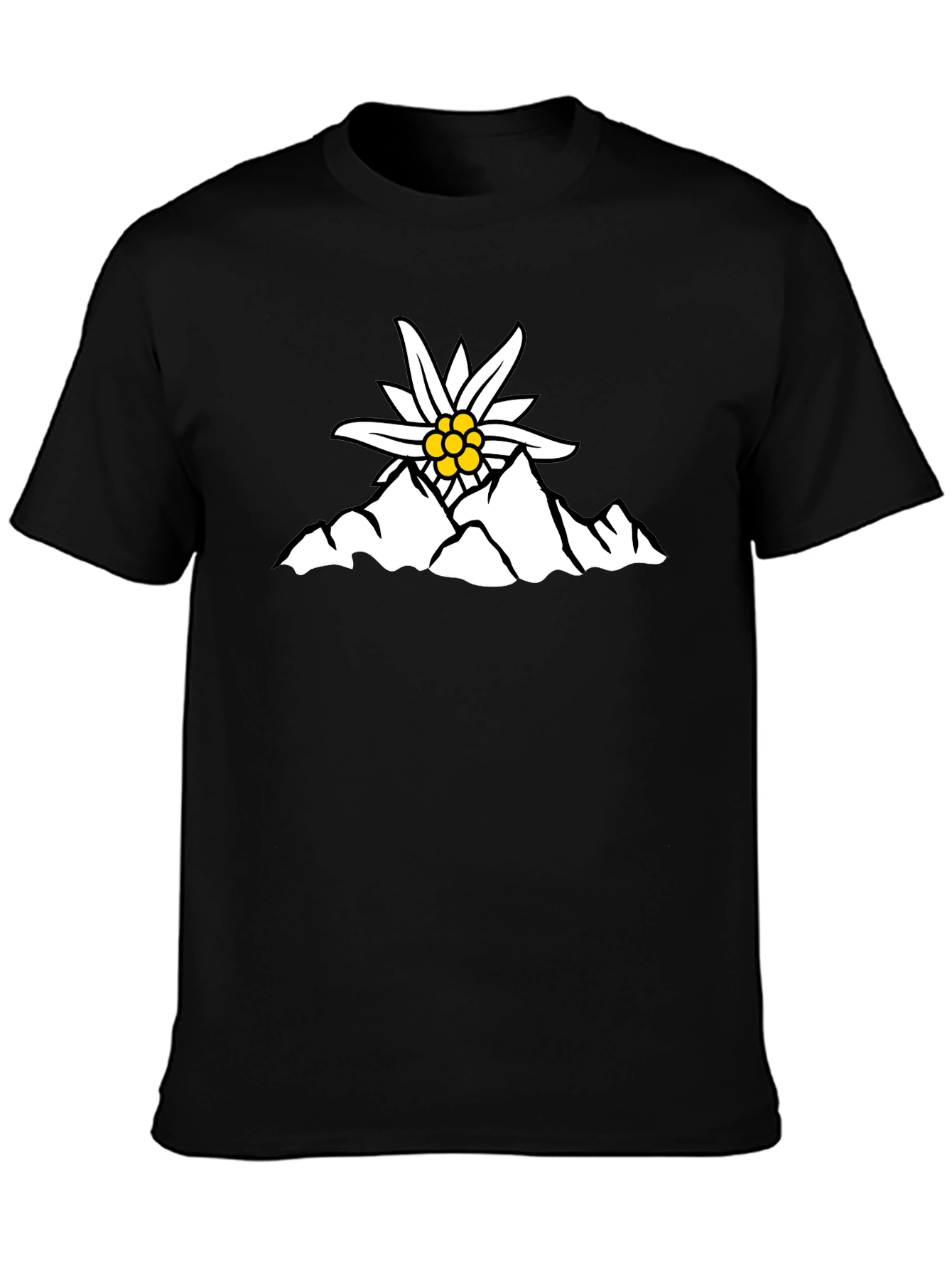 Edelweiss Mountain Graphic T-Shirt - Black